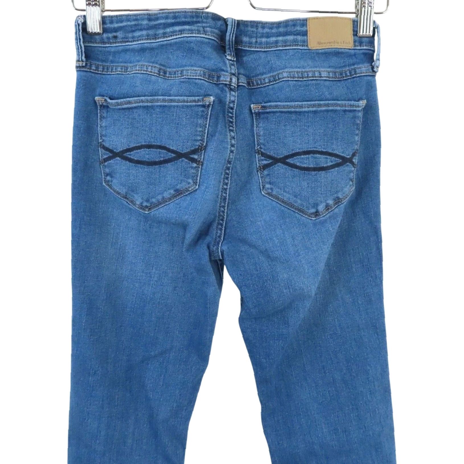Abercrombie & Fitch Abercrombie & Fitch Womens 8 Regular 8R Straight Mid Rise Distressed Denim Jeans Shirt? Size 30" / US 8 / IT 44 - 5 Thumbnail