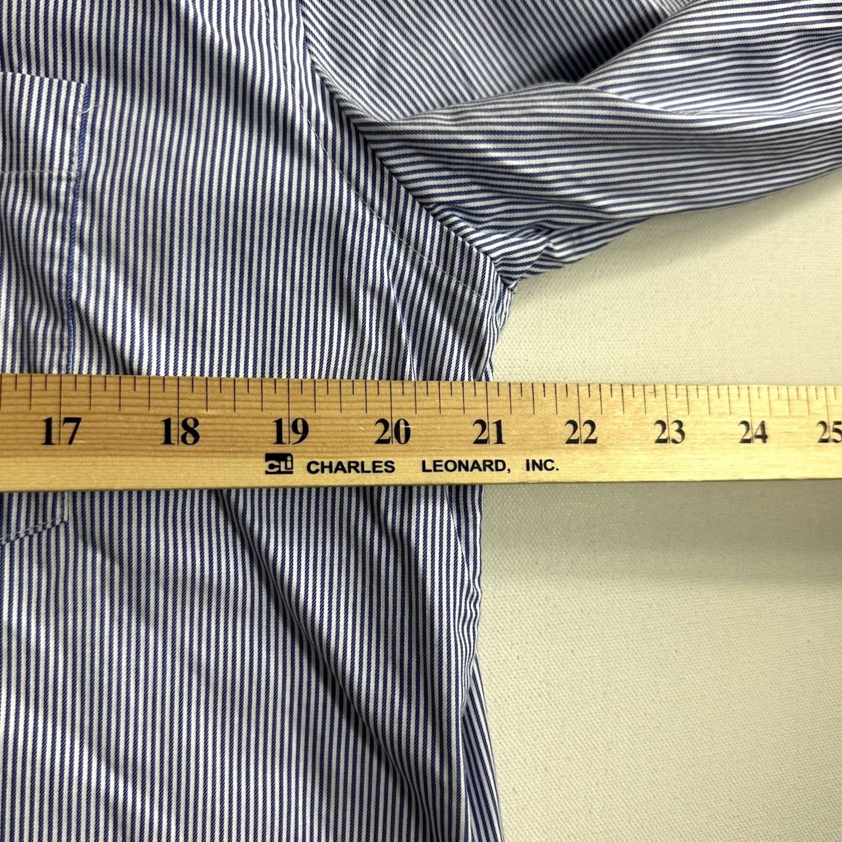 Vintage WRK Dress Shirt Button-Up Blue Striped 16.5 34-35 Long Sleeve Mens Regular Stretch Casual Size US XL / EU 56 / 4 - 7 Thumbnail