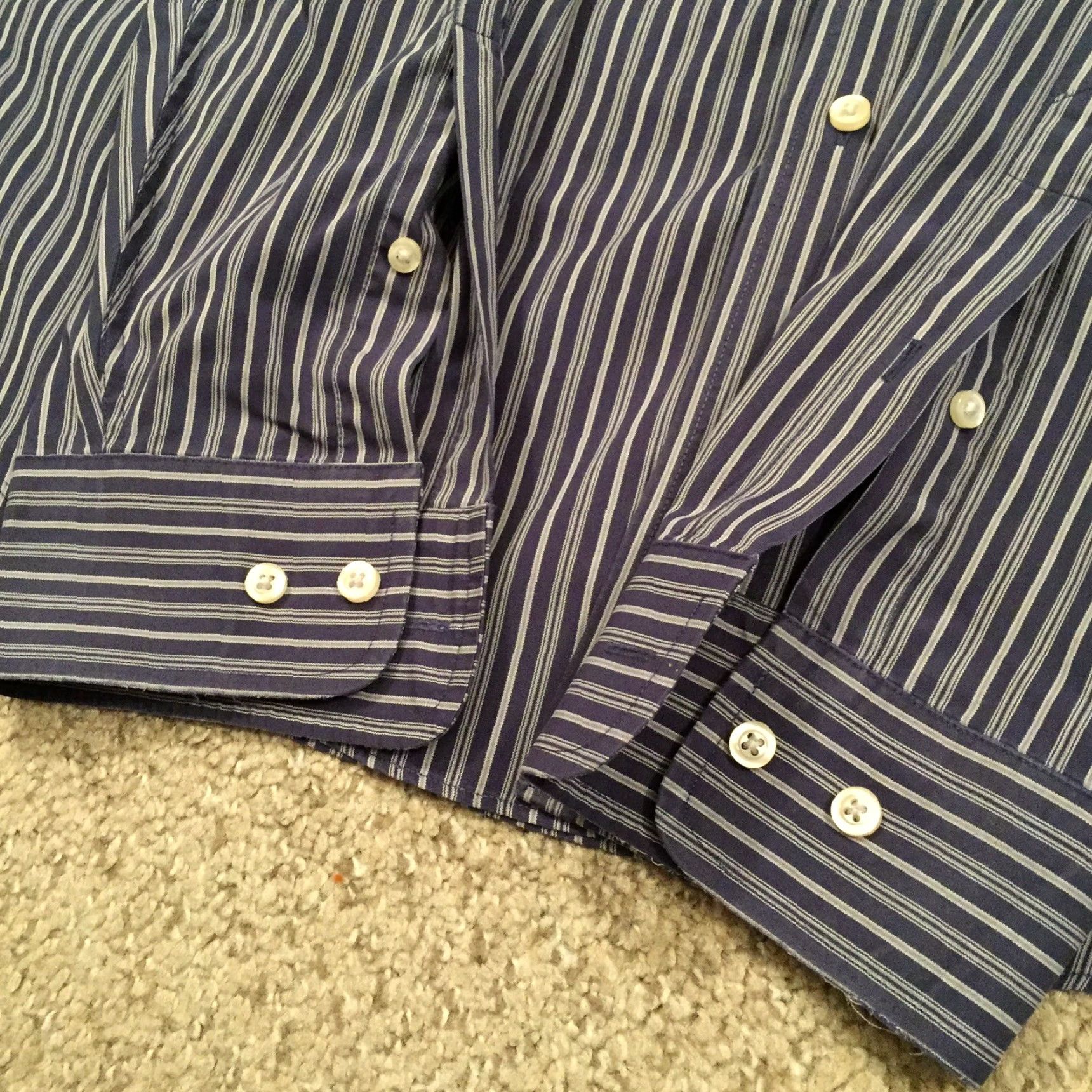 Jos. A. Bank Jos A Bank Shirt Mens Large Blue Striped Long Sleeve Button Up Size US L / EU 52-54 / 3 - 5 Thumbnail