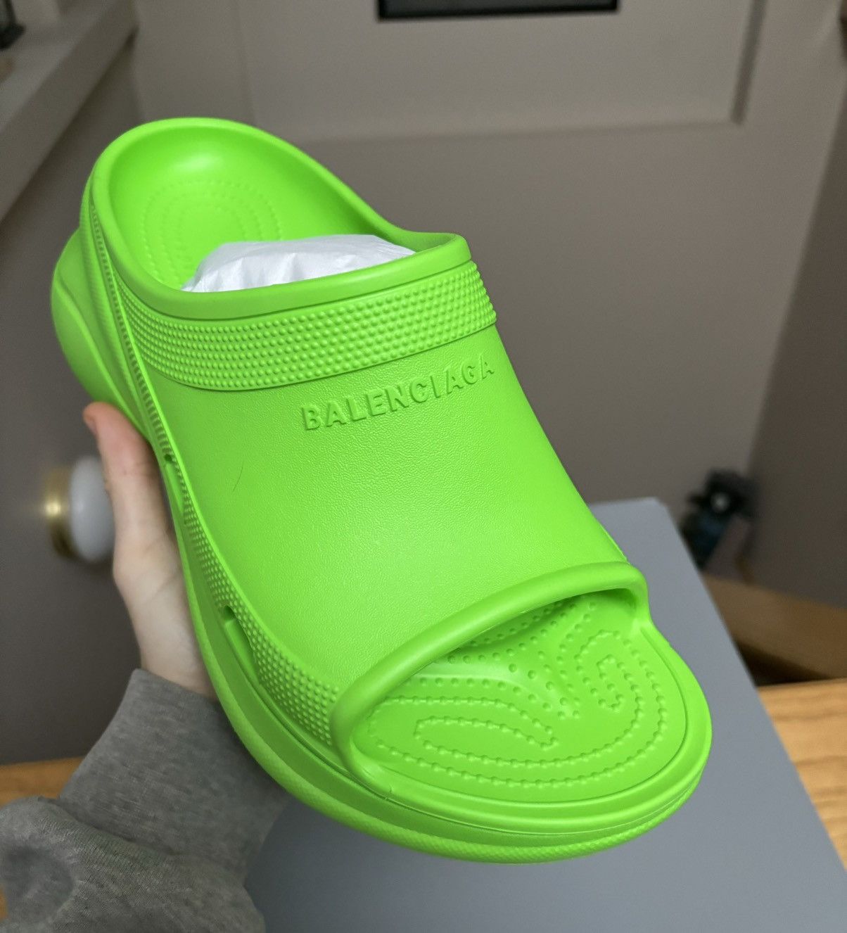 Balenciaga Balenciaga x Crocs Green Pool Slides Size US 10 / EU 43 - 3 Thumbnail