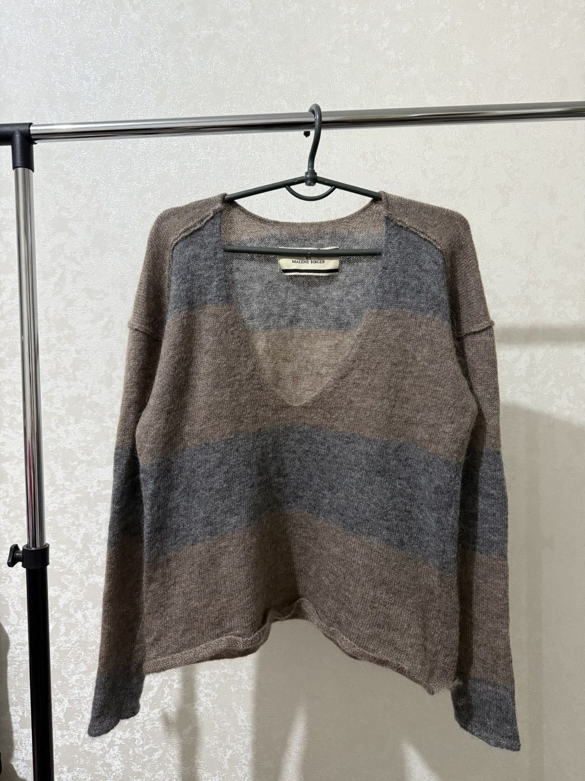 By Malene Birger By Malene Birger Women’s Wool Blend Striped V-Neck Sweater Size XS / US 0-2 / IT 36-38 - 2 Thumbnail