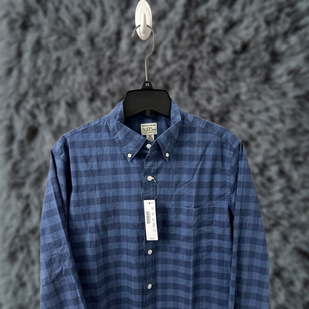 J.Crew VINTAGE J. Crew Shirt Mens M Blue Oxford Plaid Button-Down Long Sleeve NWT MSRP 60 Size US M / EU 48-50 / 2 - 1 Thumbnail