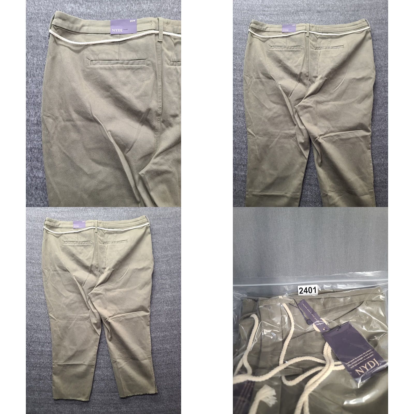 NYDJ VINTAGE NYDJ Pants Womens 20W 40x28 Relaxed Fit Ankle Cut Trouser Lift Tuck Belted Size 42" / US 20 - 10 Thumbnail