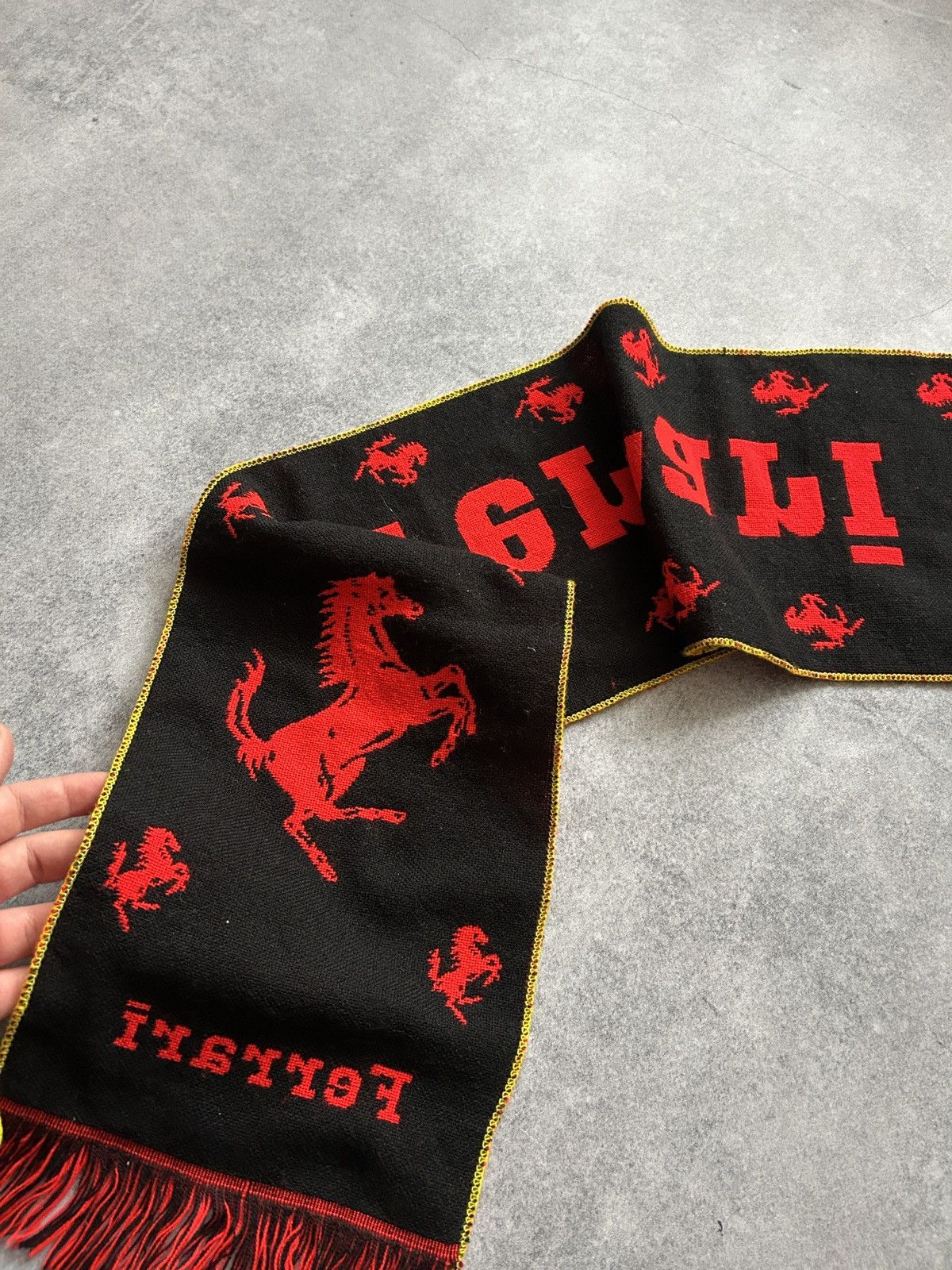 Ferrari × Vintage Vintage Ferrari Big logo rare red/black scarf y2k Size ONE SIZE - 2 Thumbnail