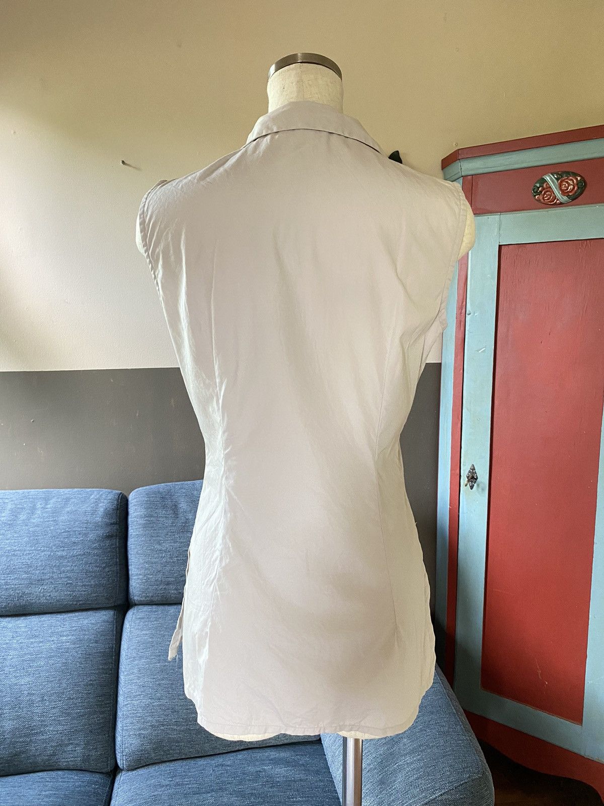 agnes b. agnes b. PARIS Gray Sleeveless Button Shirt Size XS / US 0-2 / IT 36-38 - 2 Thumbnail