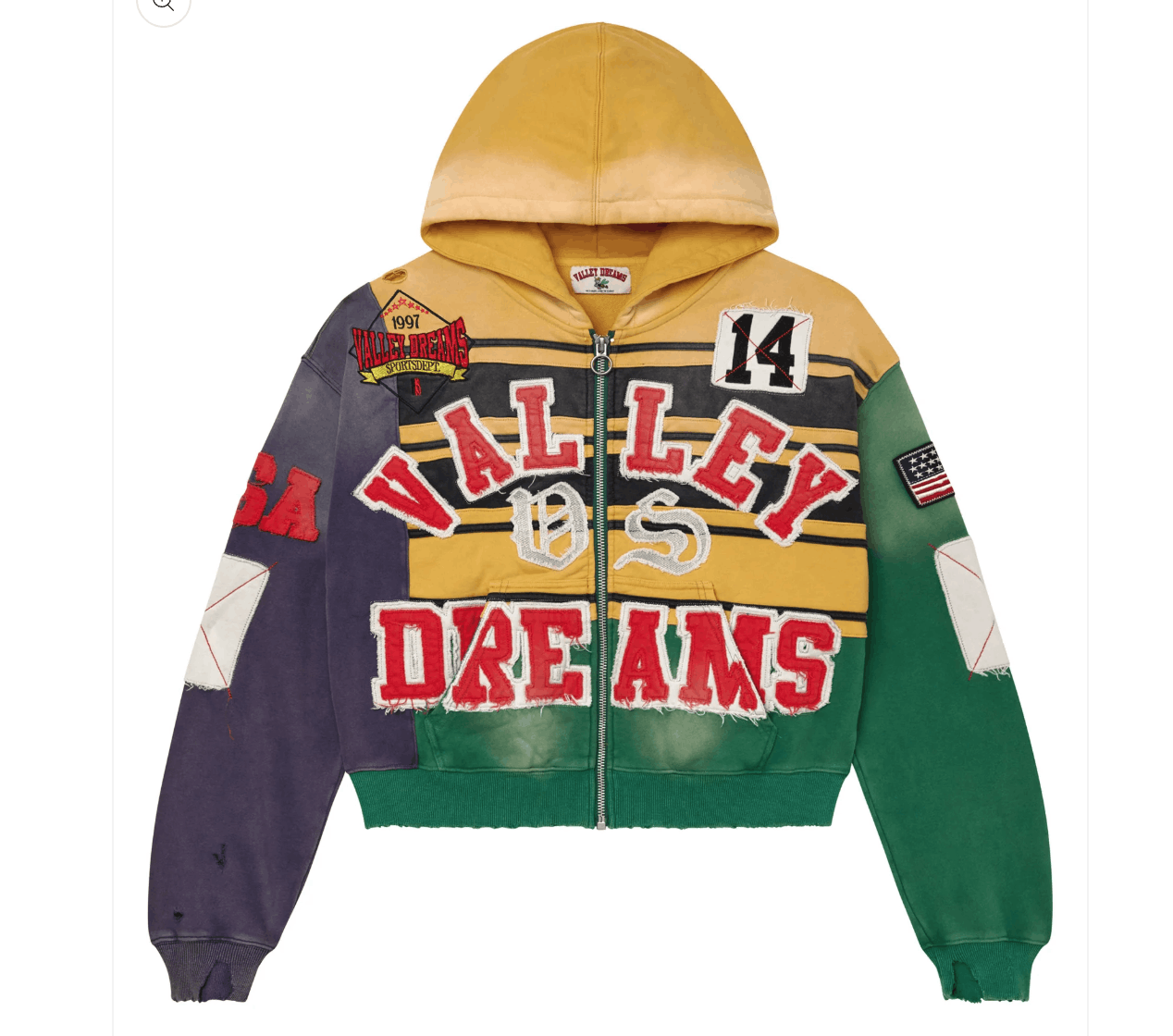 Other 🔥🔥Vale Forever Collage Zip Up Top Mardi Gras Yellow Size M Size US M / EU 48-50 / 2 - 1 Thumbnail