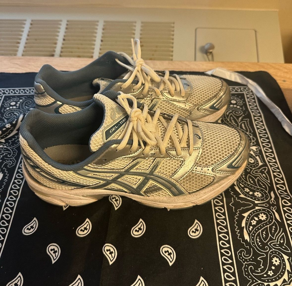 image of Asics 11300 Ironclad Shoes in Cream, Men's (Size 10)