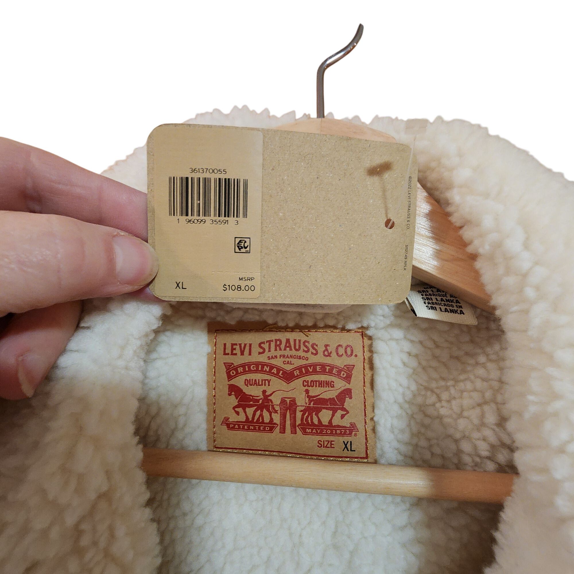 Other Levis Ex Boyfriend White Corduroy Sherpa Lined Trucker Jacke Size XL / US 12-14 / IT 48-50 - 4 Thumbnail