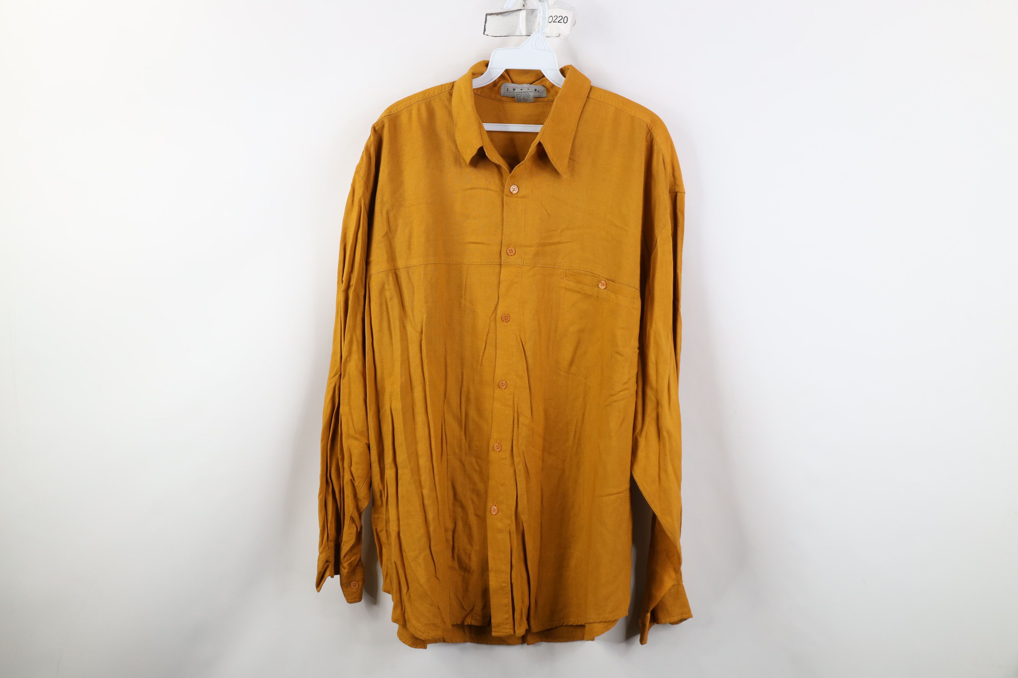 Vintage Vintage 90s Streetwear Pigment Dye Button Shirt Orange Size US L / EU 52-54 / 3 - 1 Thumbnail