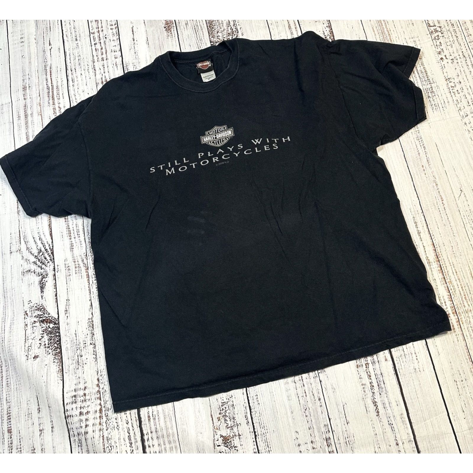 Harley Davidson Harley-Davidson American Legend Tee Poker Royal Flush Biker Graphic Tee USA Made Men's 3XL Shirt Size US XXL / EU 58 / 5 - 3 Thumbnail