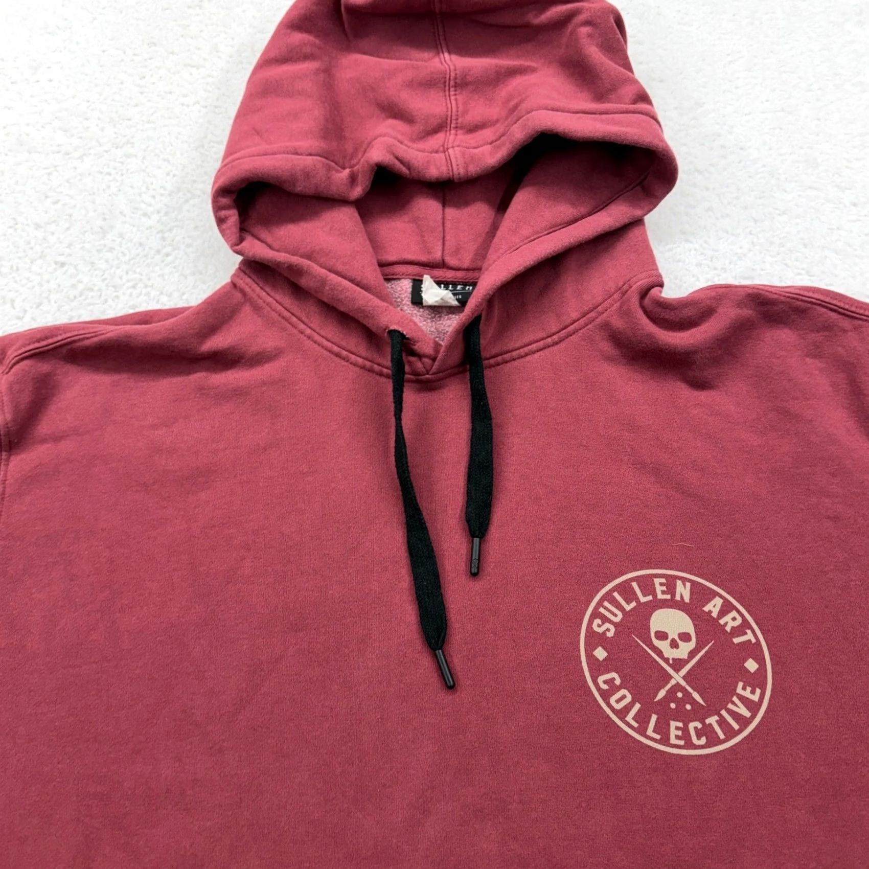 Vintage Sullen Art Collective Mens Burgundy Skull Graphic Hoodie Pullover XL Size US XL / EU 56 / 4 - 2 Thumbnail