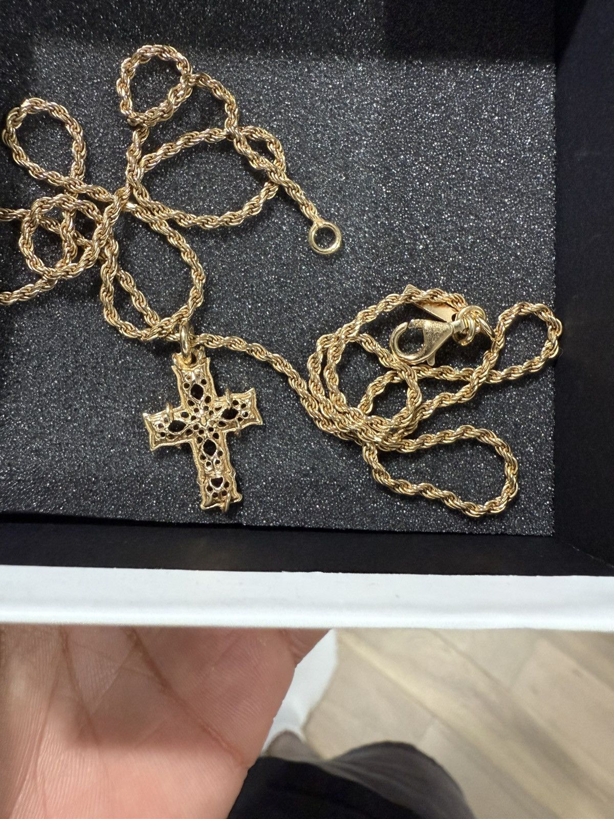 Emanuele Bicocchi Emanuele Bicocchi Gold medium Notre dame cross necklace Size ONE SIZE - 2 Thumbnail