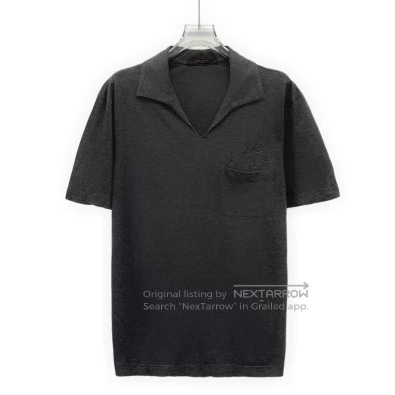 Louis Vuitton Louis Vuitton Dark grey logo presbyopic cotton lapel short Size US M / EU 48-50 / 2 - 1 Thumbnail