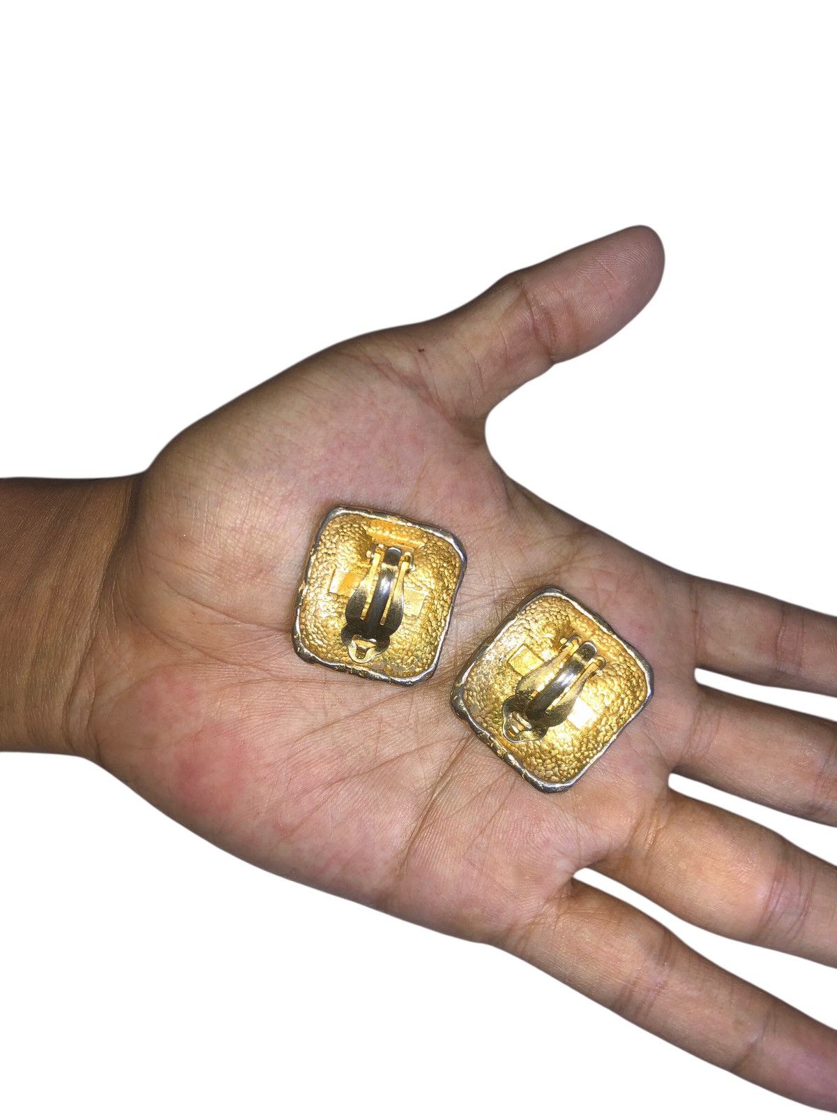 Givenchy 💯🔥Vintage GIVENCHY PARIS Square Logo Gold Earrings Parfums Size ONE SIZE - 7 Thumbnail
