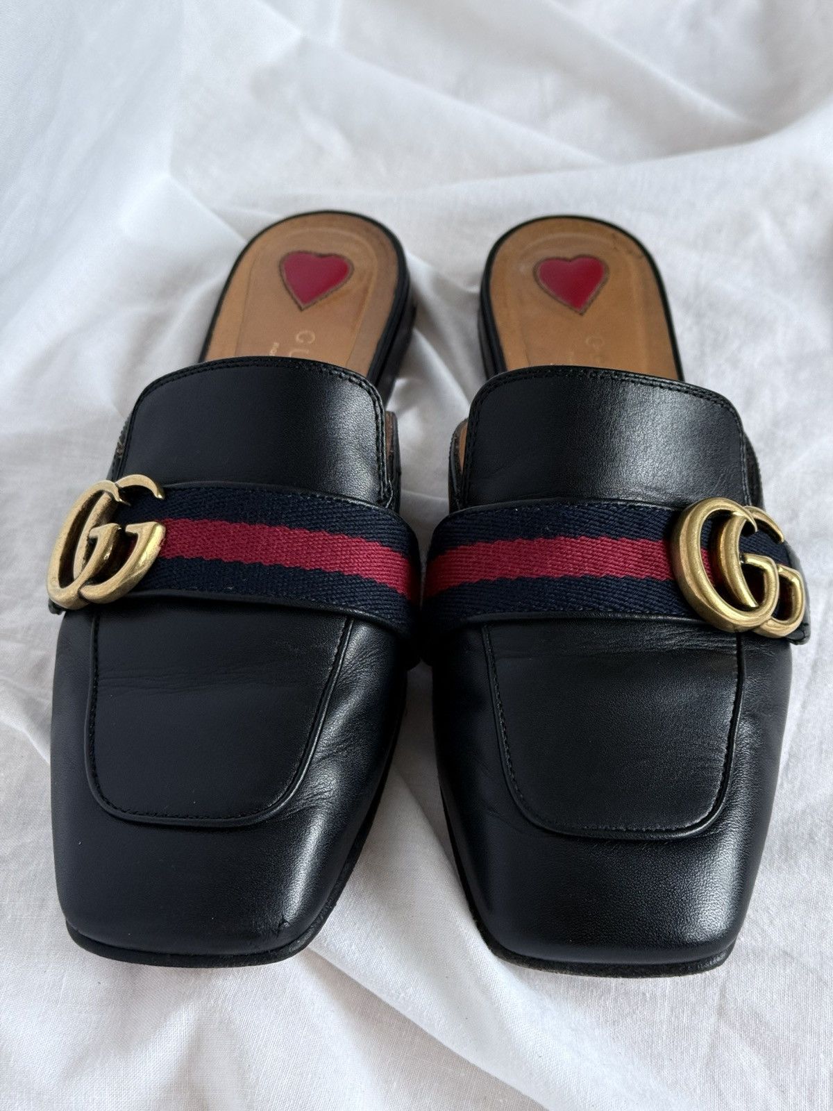Designer × Gucci Gucci Peyton GG Web Mules Size US 5 / IT 35 - 4 Thumbnail