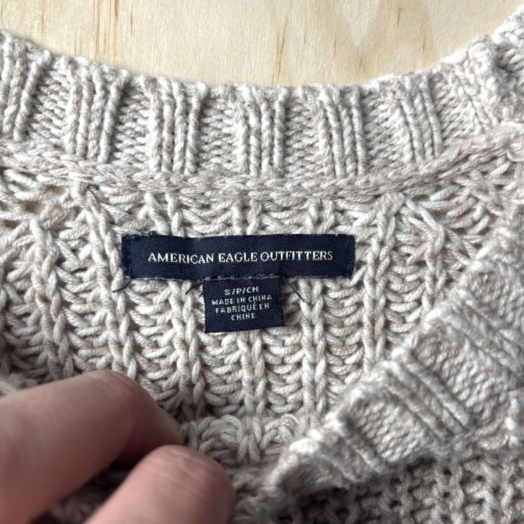 American Eagle Outfitters American Eagle Outfitters Sweater Womens Small Gray Raglan Sleeve Knit Pullover Crew Neck Ruffle Hem Size S / US 4 / IT 40 - 2 Thumbnail