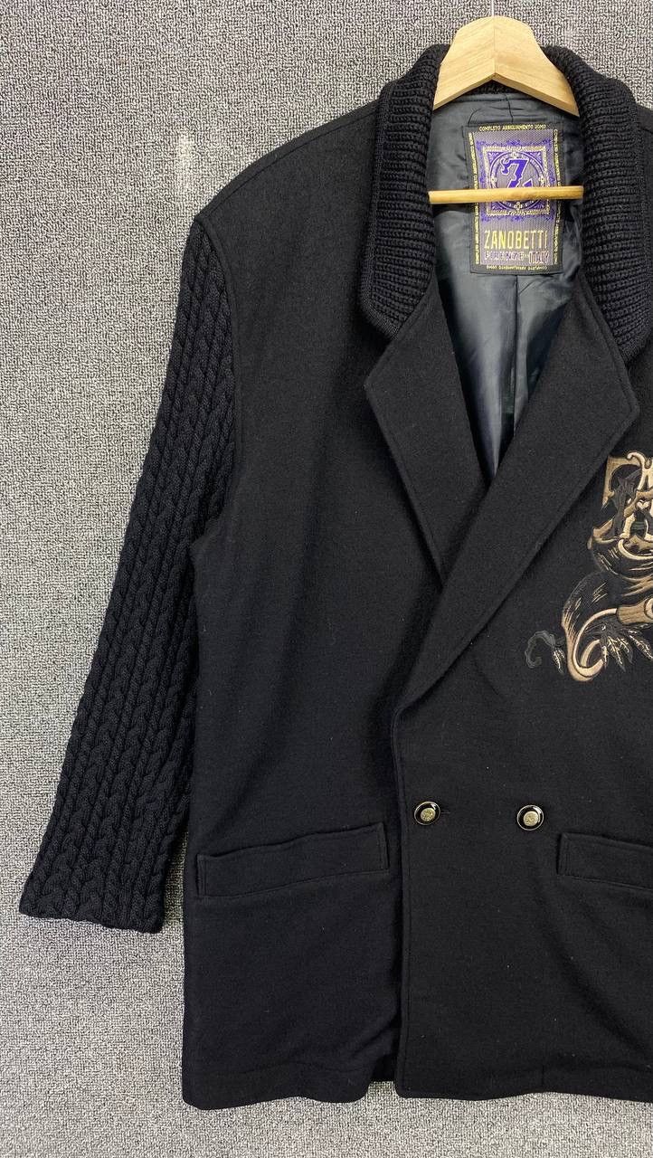 Japanese Brand Vintage Zanobetti Italia Wool Knitted Embroidery Coat Jacket Size XL / US 12-14 / IT 48-50 - 3 Thumbnail