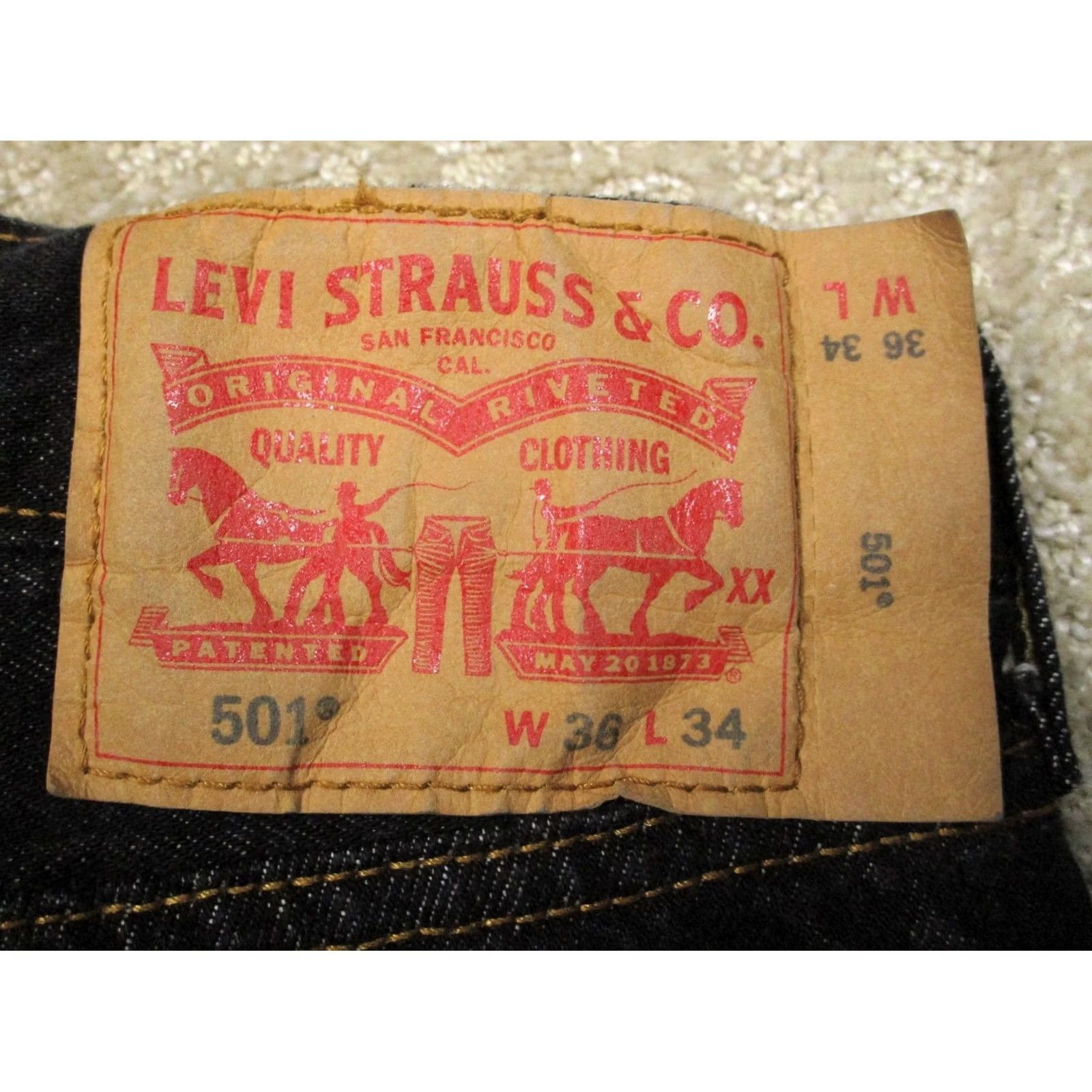 Levi's Levi's 501 Jeans Men 36x34 Black Button Fly Original Fit Pants Denim Casual Straight Regular Color Black Mens Size US 36 / EU 52 - 5 Thumbnail