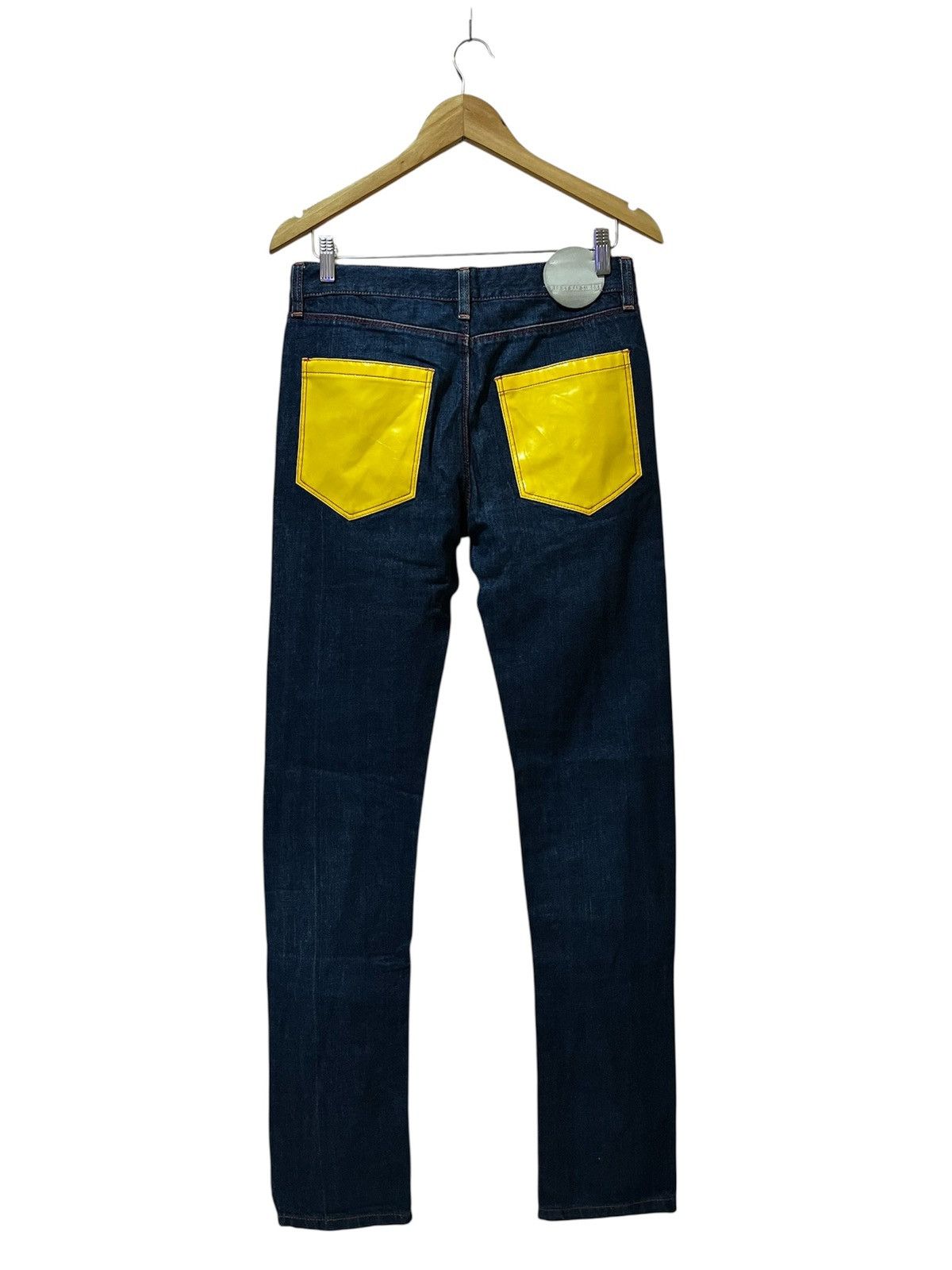 Raf by Raf Simons Raf By Raf Simons - Yellow Patent Back Pockets - Jeans Size US 30 / EU 46 - 2 Thumbnail