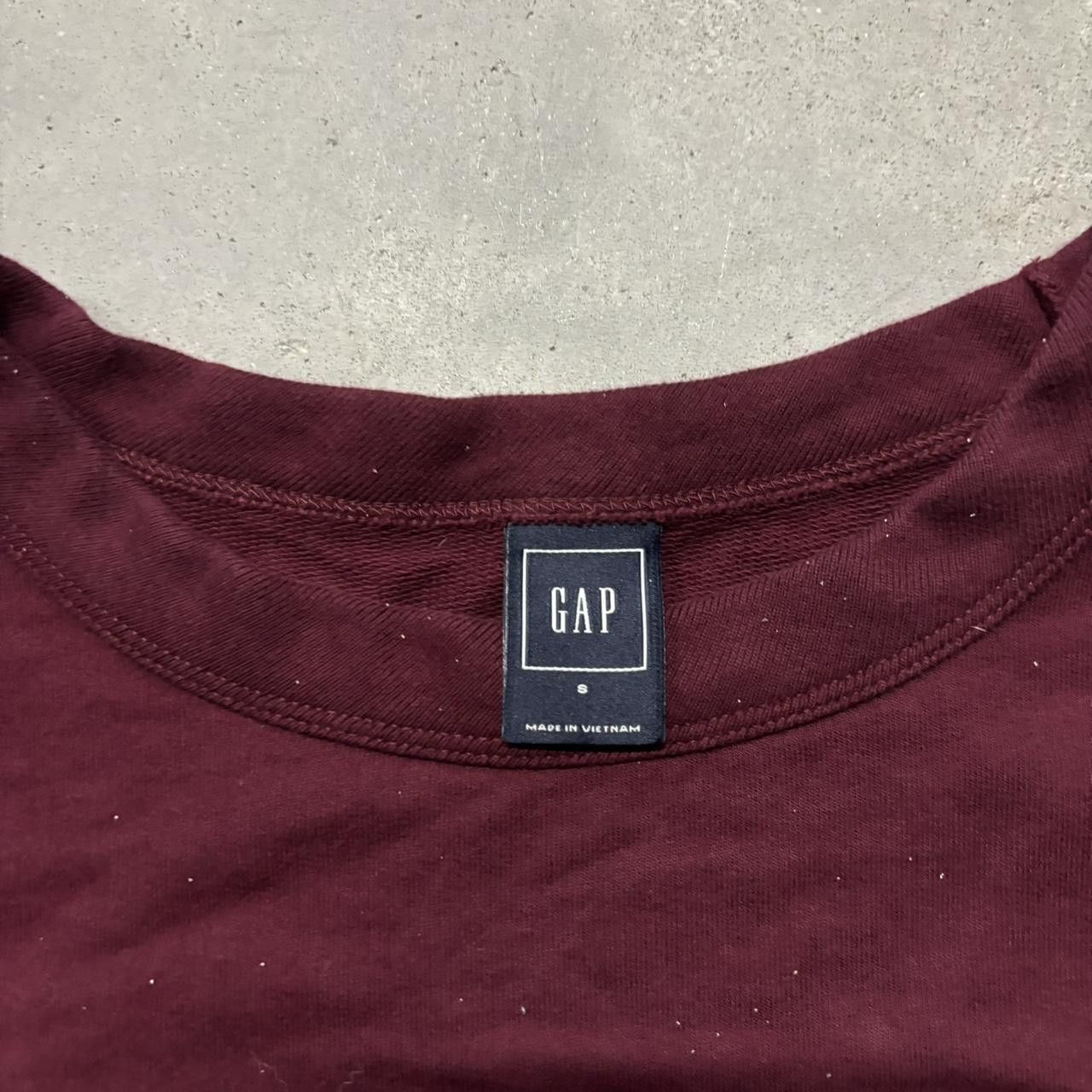 Gap × Vintage Crazy Vintage Y2K/2000s Maroon Gap Plaid Spellout Essential Longsleeve Sweatshirt! Size S / US 4 / IT 40 - 4 Thumbnail