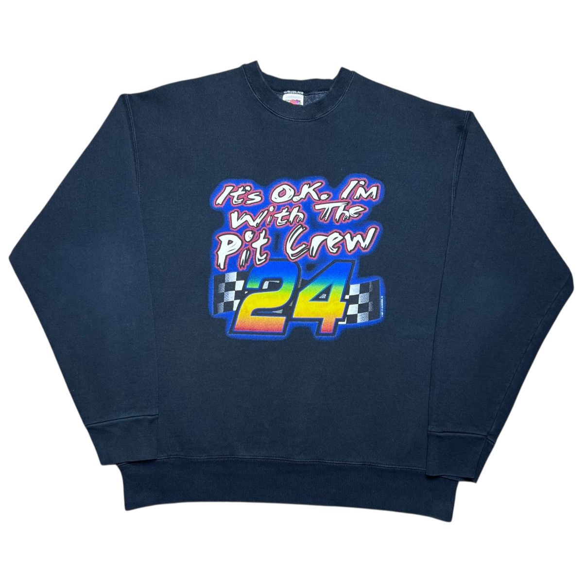 NASCAR 90s NASCAR Jeff Gordon I’m With The Pit Crew Sweatshirt Size US XL / EU 56 / 4 - 1 Thumbnail