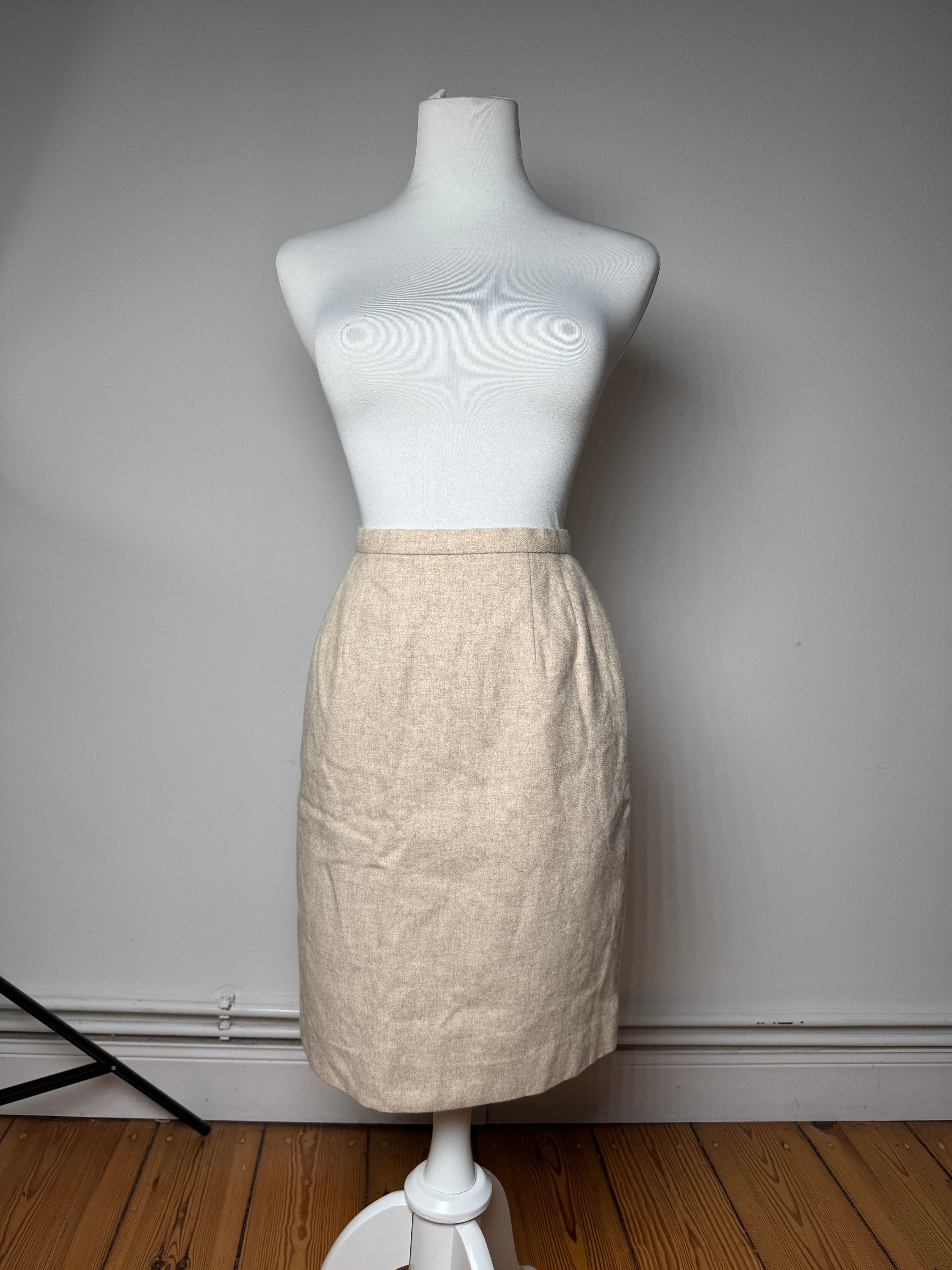 Dior Vintage Wool Skirt Beige M Size 30" / US 8 / IT 44 - 1 Thumbnail