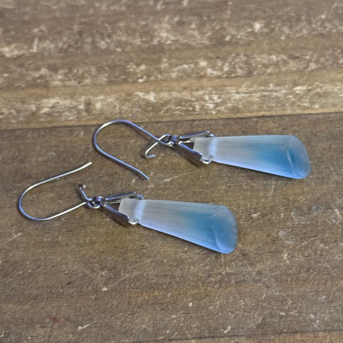 Other Blue geometric sea glass dangle earrings Size ONE SIZE - 2 Thumbnail