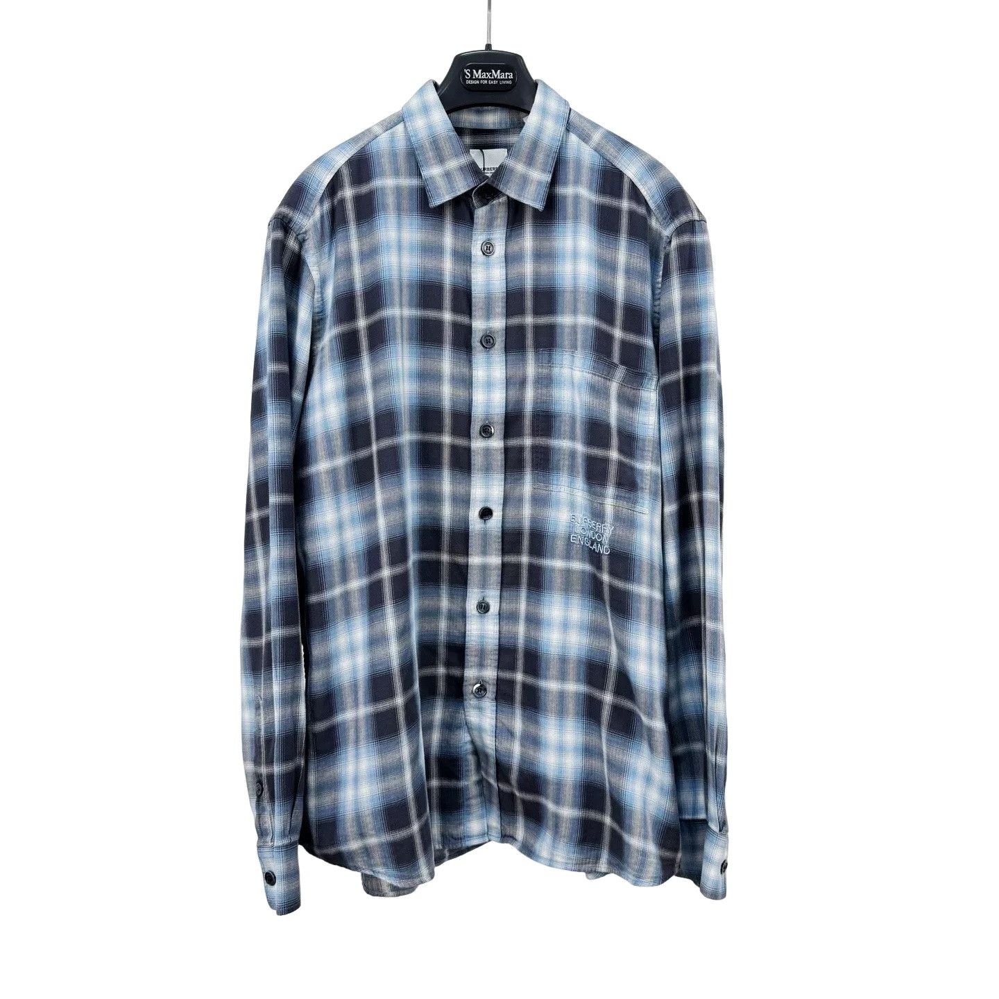 Burberry Burberry Blue Check Embroidered Shirt XL Size US XL / EU 56 / 4 - 1 Thumbnail
