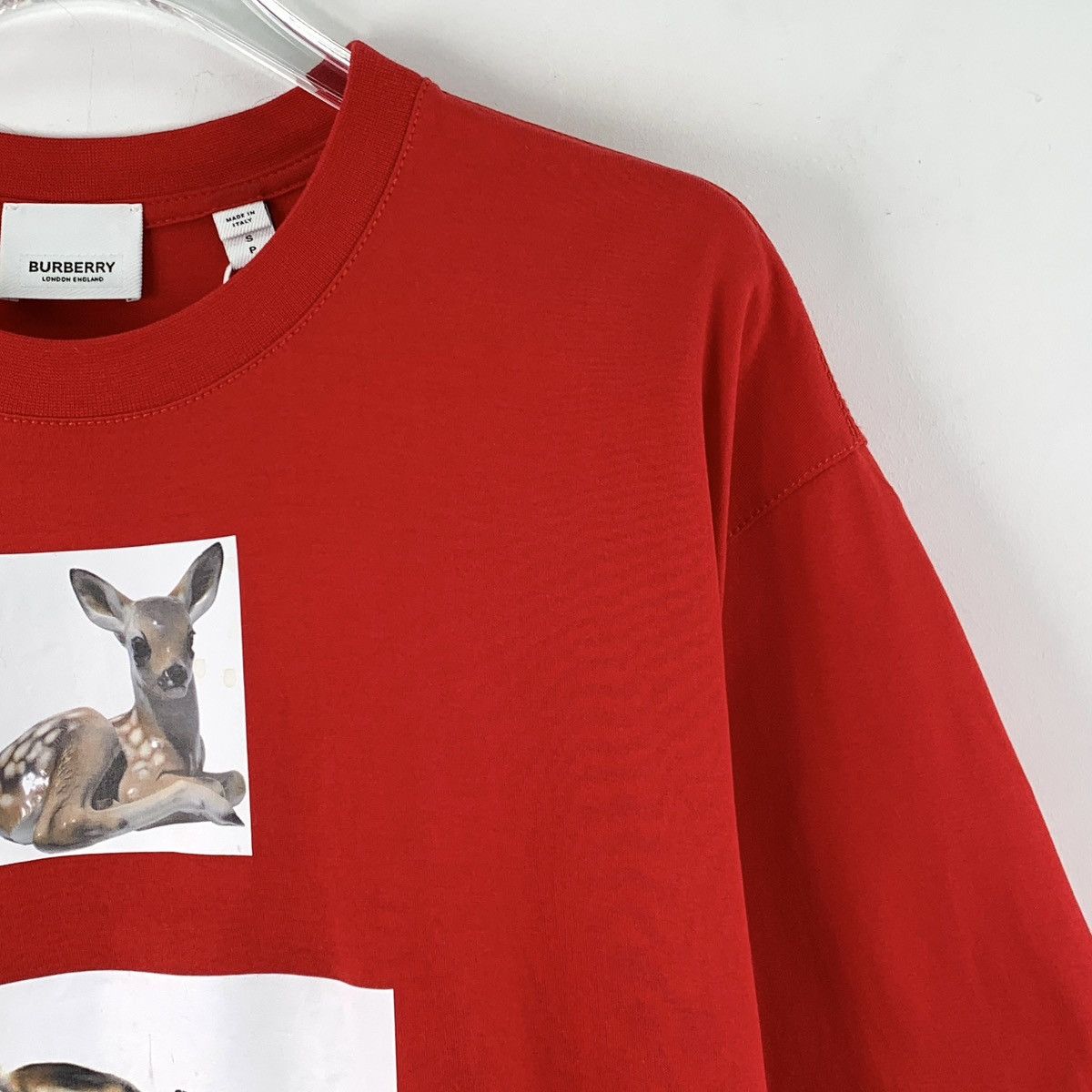 Burberry Burberry Red Deer Print Cotton Crew Neck T-shirt K26WX Size US S / EU 44-46 / 1 - 3 Thumbnail