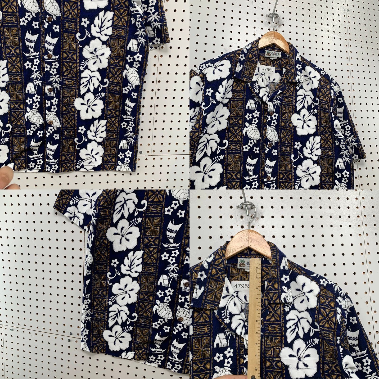 Vintage Aloha Republic Vintage Hawaiian Button Shirt Mens Large Floral Sea Turtle Shirt Size US L / EU 52-54 / 3 - 8 Thumbnail