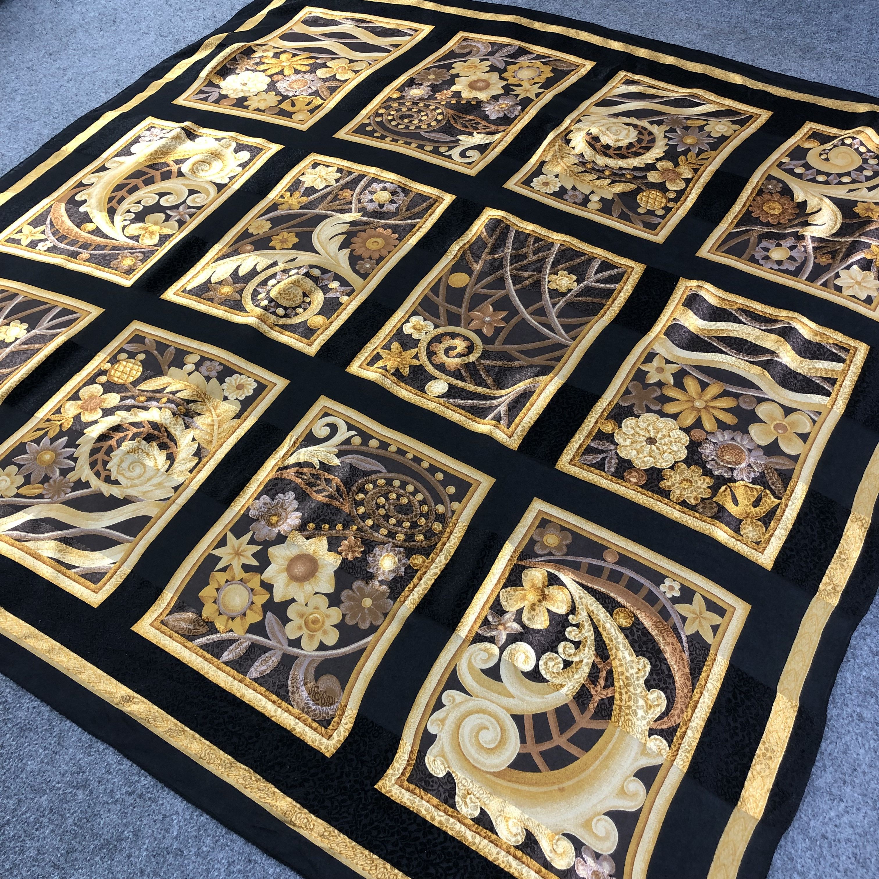 Japanese Brand Basile Luxury Silk Scarf M756 Size ONE SIZE - 2 Thumbnail