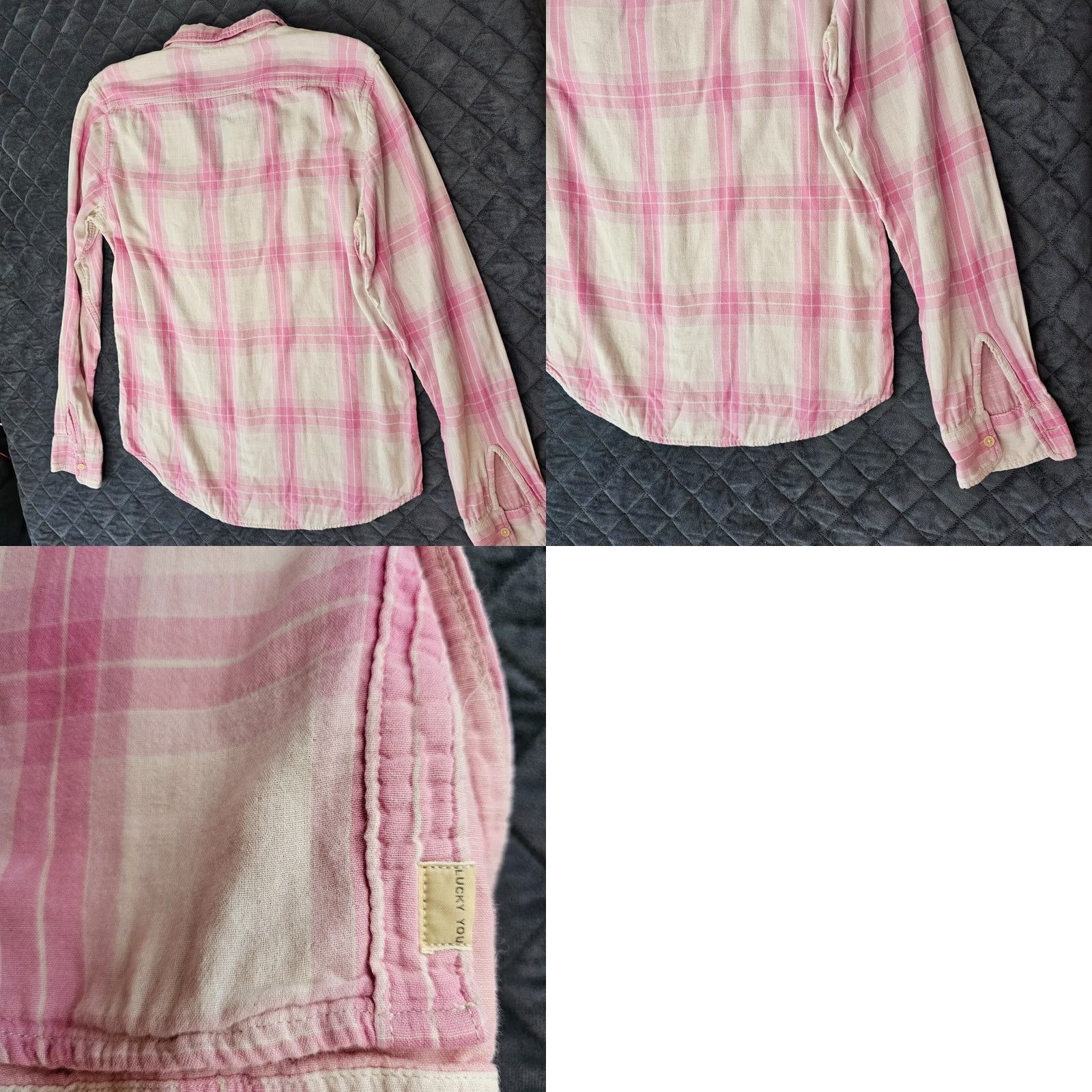 Lucky Brand Lucky Brand Thick Woven Button Shirt Women's M Pink Plaid Button Up Casual Shirt Womens Regular Size Medium Pink Plaid Button-Up Shirt Size M / US 6-8 / IT 42-44 - 8 Thumbnail