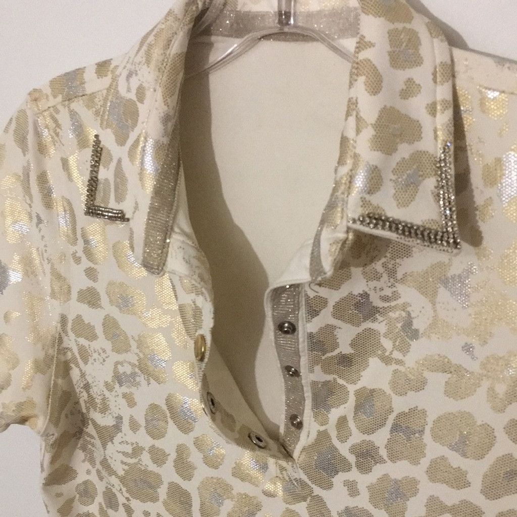 Other Pit Bull Jeans Gold Leopard Face Polo: Size L Size L / US 10 / IT 46 - 11 Thumbnail