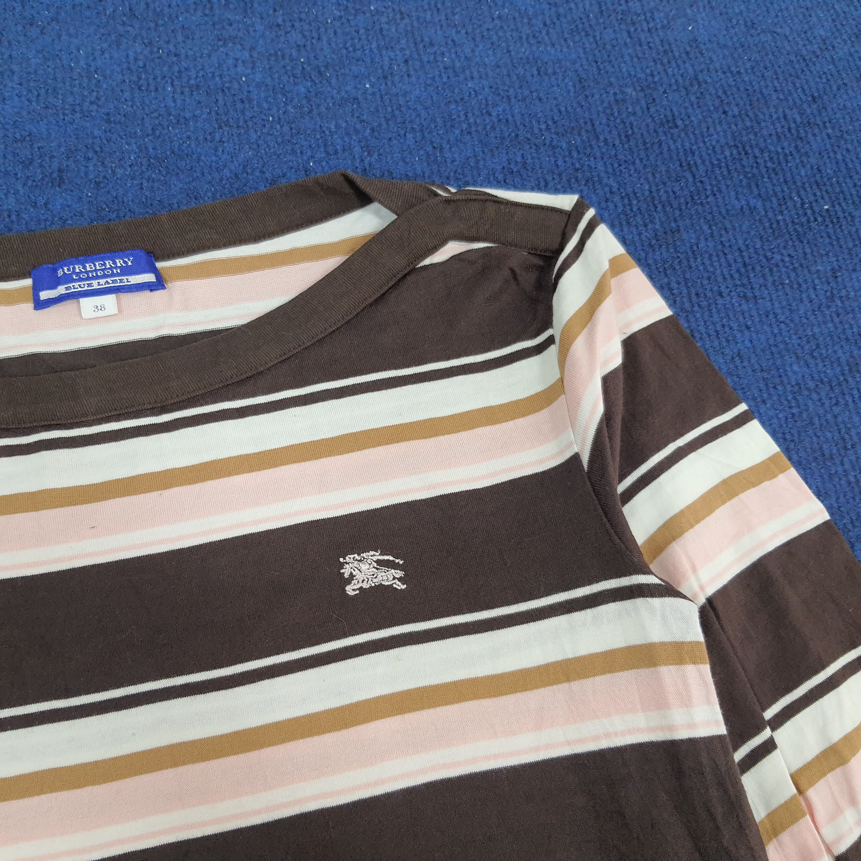 Burberry × Vintage Vintage Burberry London Blue Label Striped Tshirt Size XS / US 0-2 / IT 36-38 - 2 Thumbnail