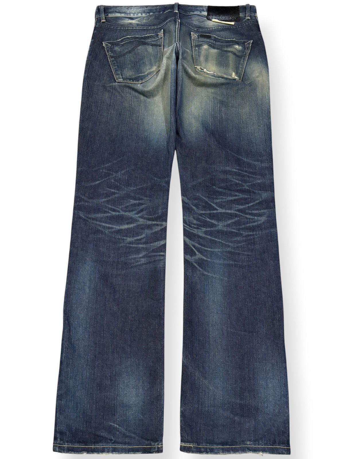 Lee × Number (N)ine Lee Black Riders Mud Wash Slim Straight Distressed Jeans Size US 34 / EU 50 - 2 Thumbnail