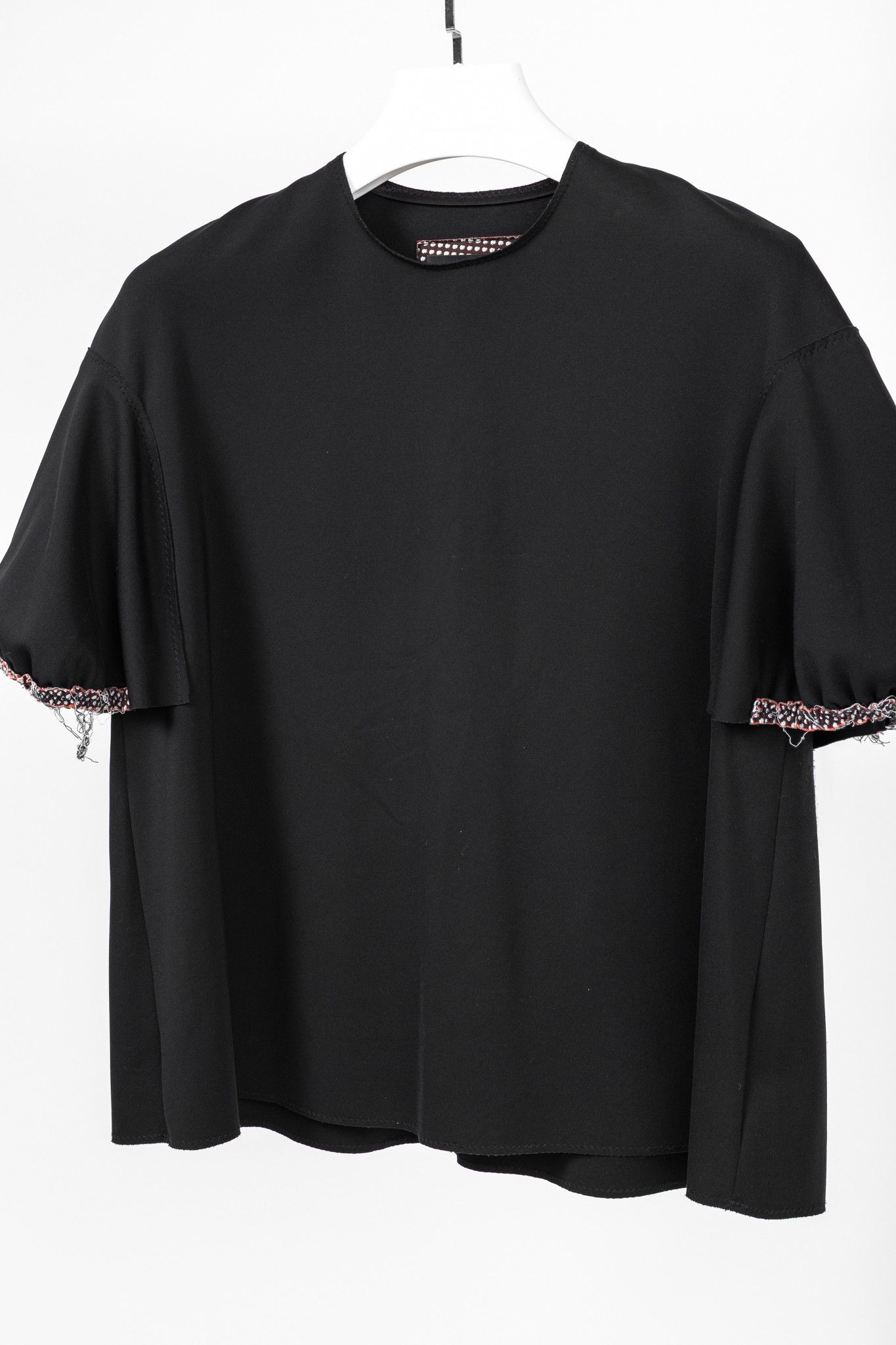 Marie Saint Pierre Marie Saint Pierre Neoprene Trimmed-Puff-Sleeve T-Shirt Size S / US 4 / IT 40 - 3 Thumbnail