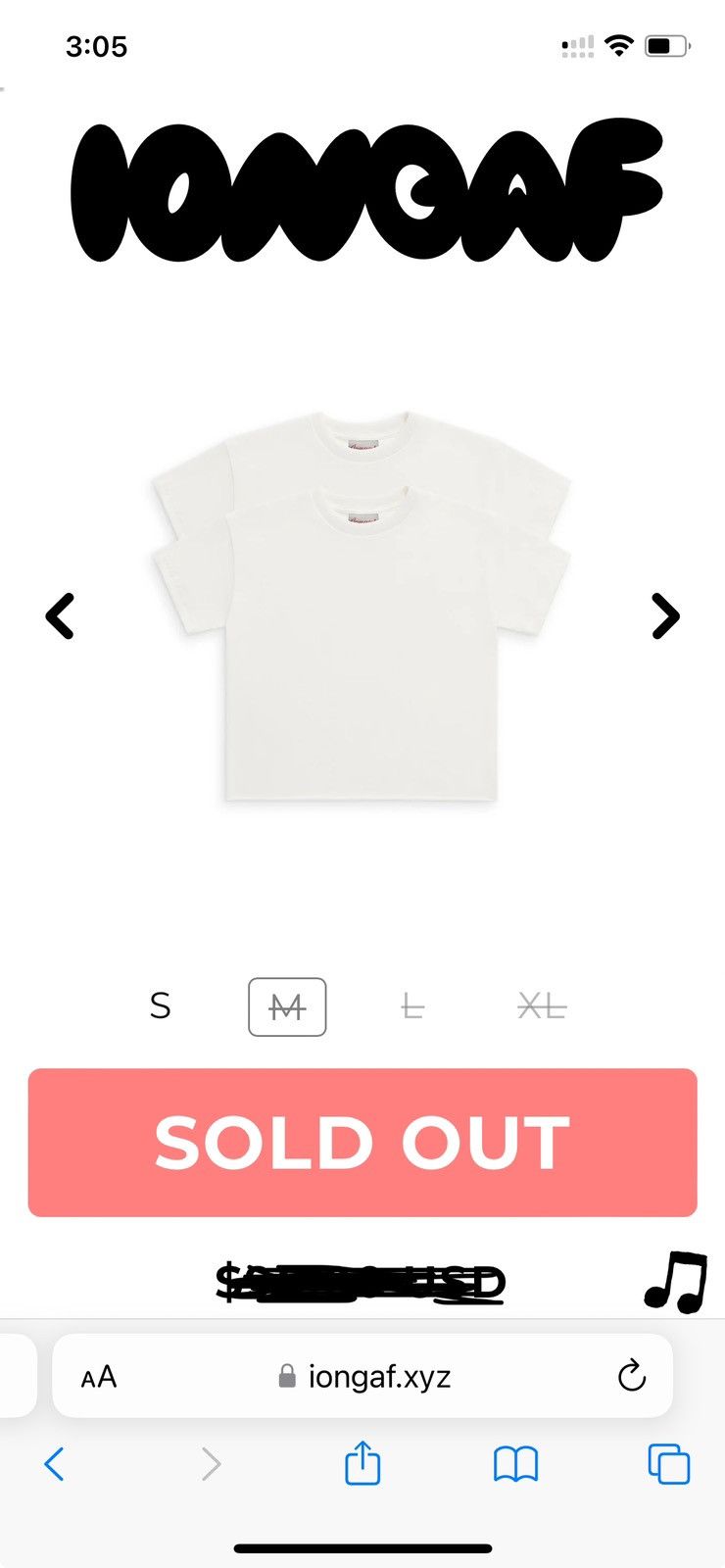 image of Iongaf Slut Basic White, Men's (Size Medium)