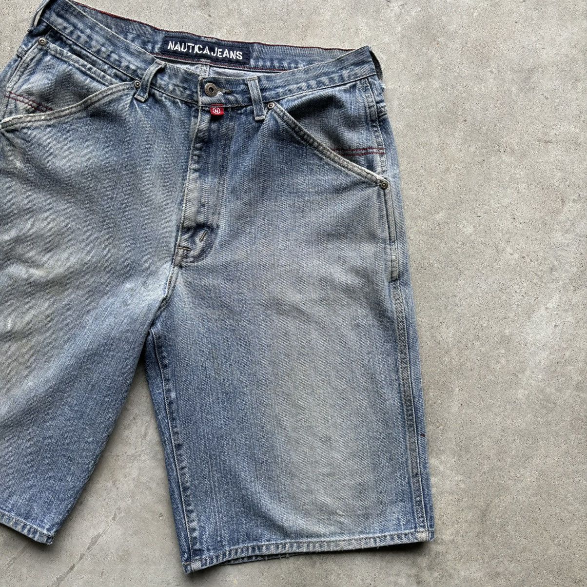 Nautica × Vintage vintage Y2K NAUTICA JEANS Distressed Baggy Cargo jorts short Size US 32 / EU 48 - 3 Thumbnail