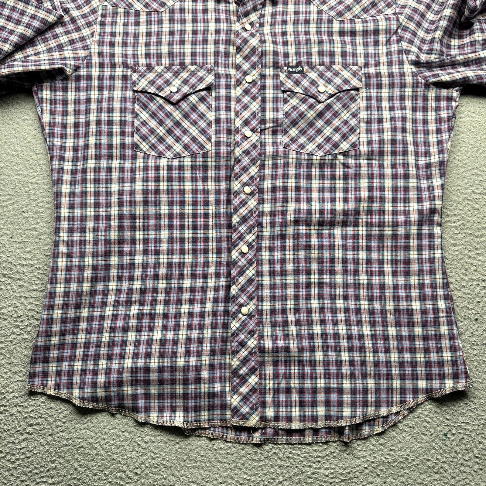 Wrangler Vintage 80s Wrangler Western Pearl Snap Plaid Shirt Mens XL Size US XL / EU 56 / 4 - 10 Thumbnail