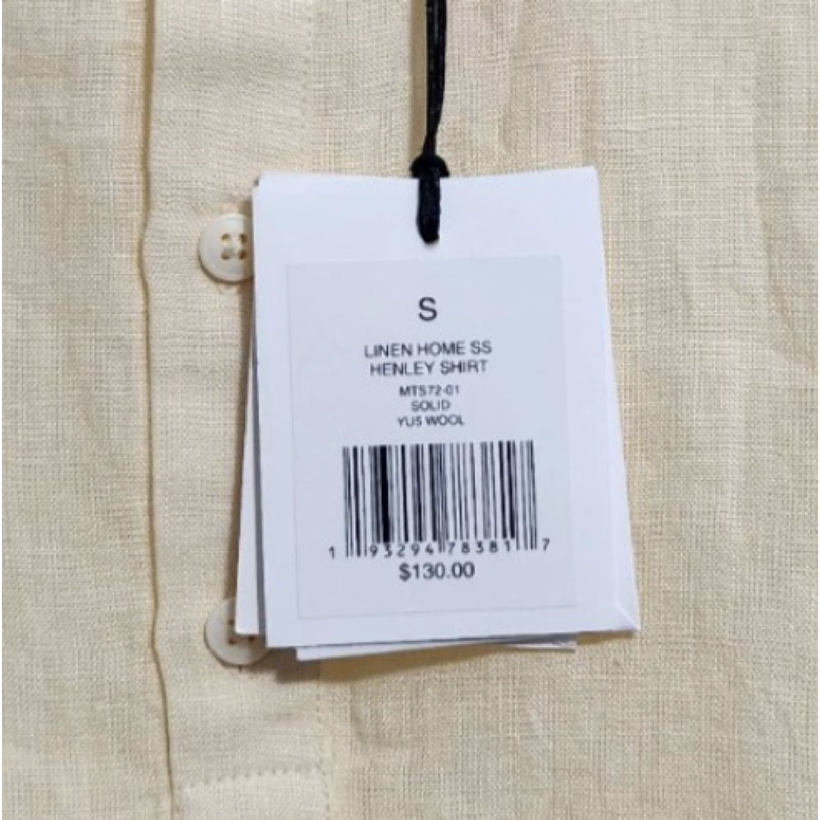 Onia Onia Shirt Henley S 100% Linen Short Sleeve Yellow Mens Size US S / EU 44-46 / 1 - 4 Thumbnail