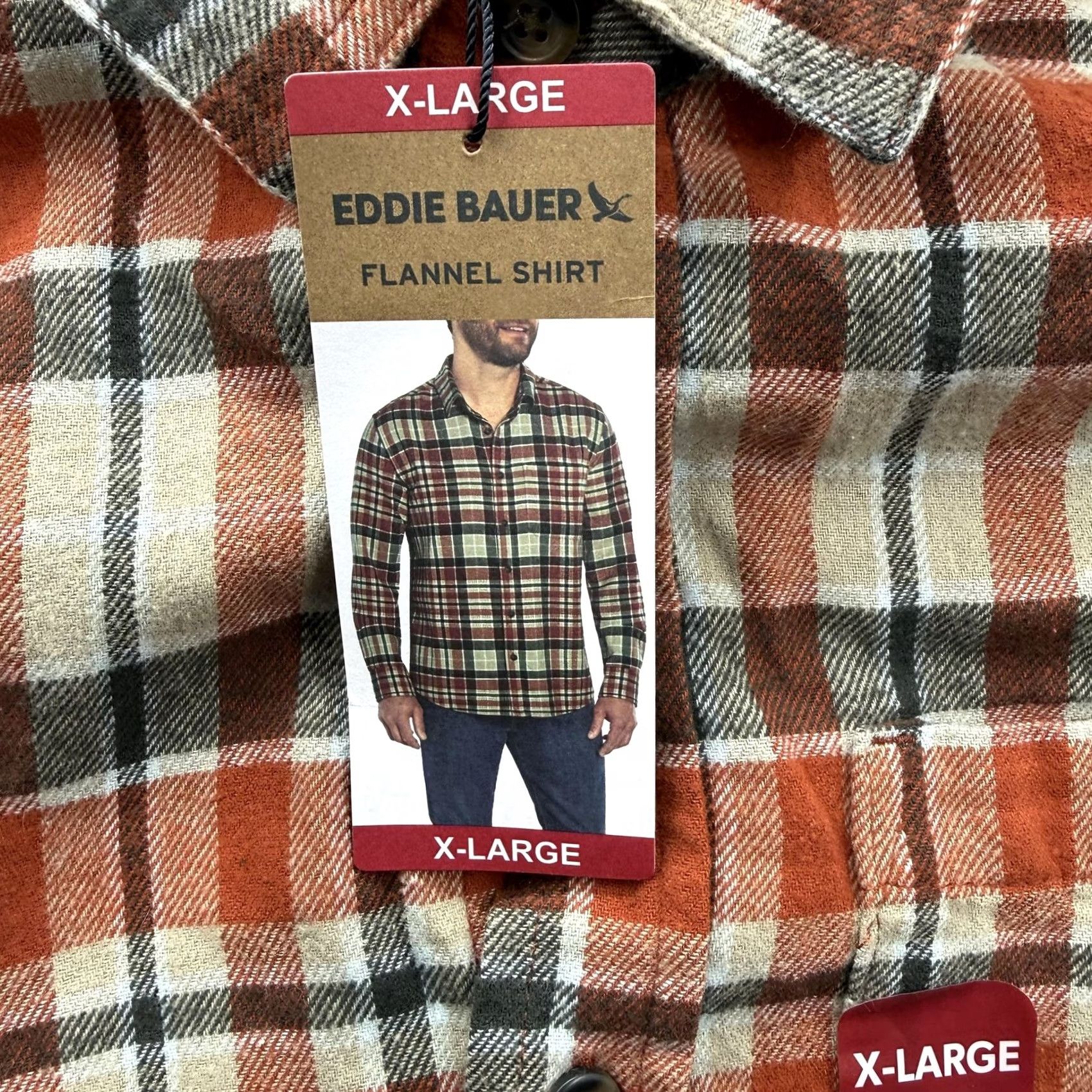 Eddie Bauer Eddie Bauer Shirt Mens XL Orange Clay Plaid Flannel Long Sleeve Button Up Size US XL / EU 56 / 4 - 4 Thumbnail