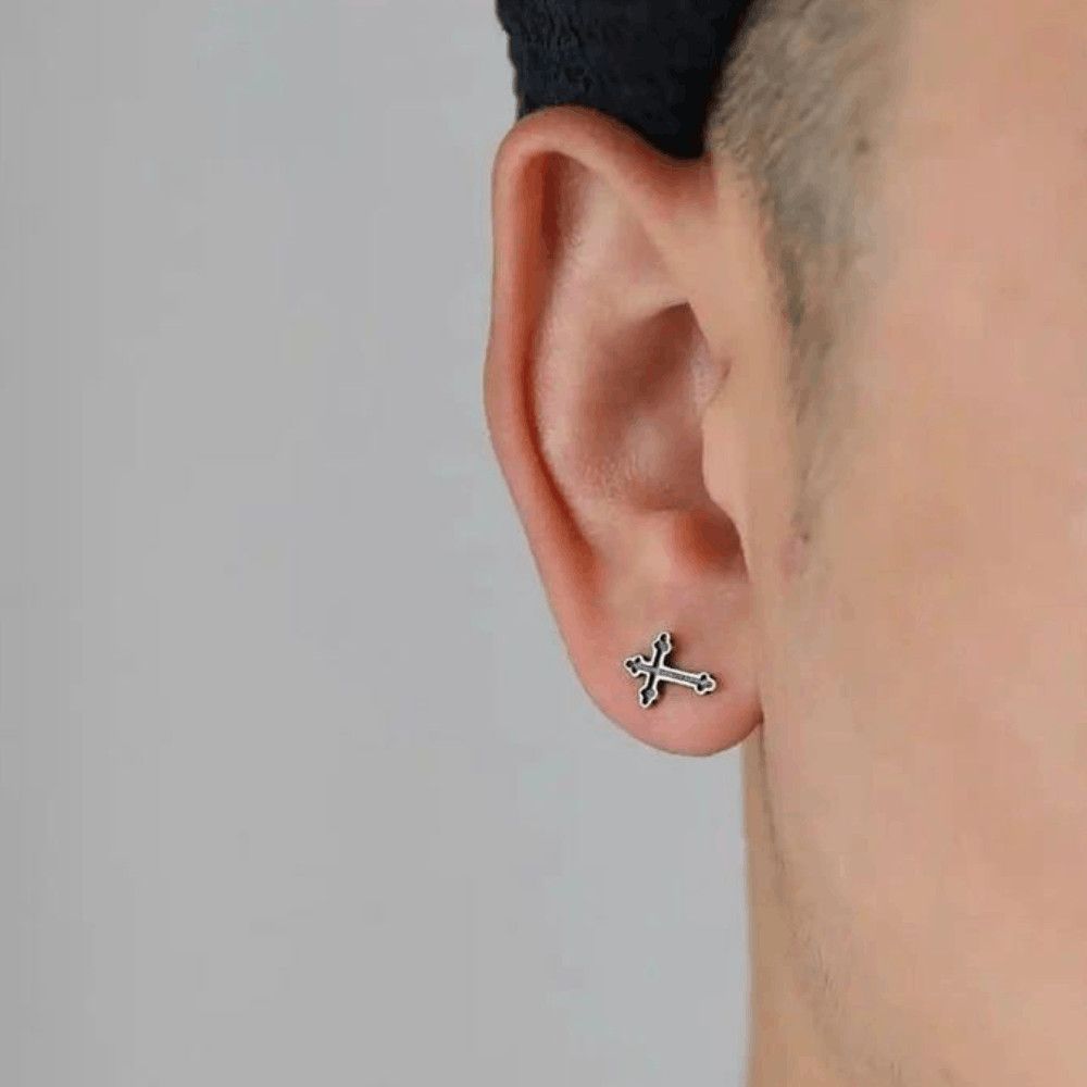 Jewelry Black Cross Stud Earrings Size ONE SIZE - 6 Thumbnail
