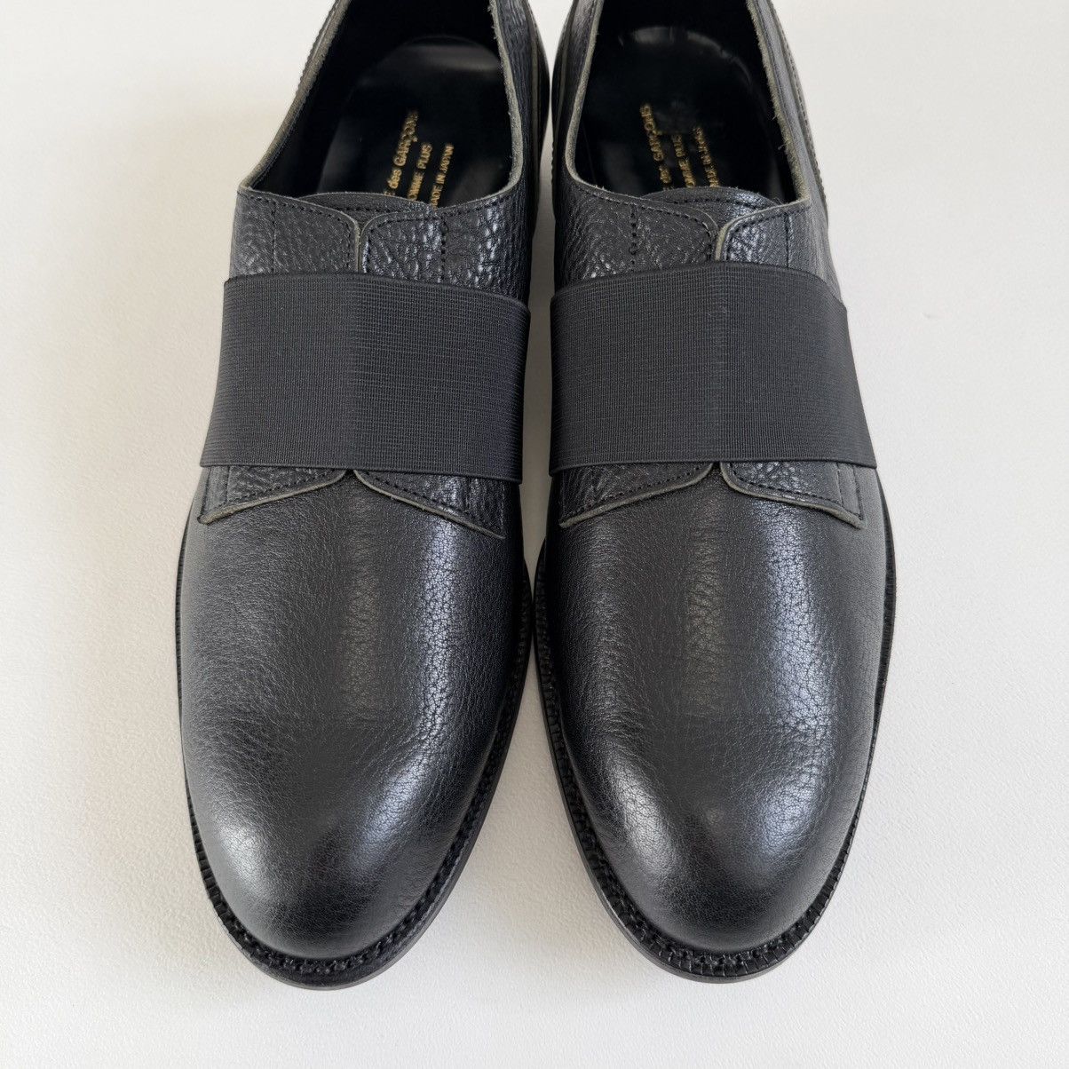 Comme des Garcons Black Leather ‘Elastic Strap’ Derby Shoes Size US 9 / EU 42 - 10 Thumbnail