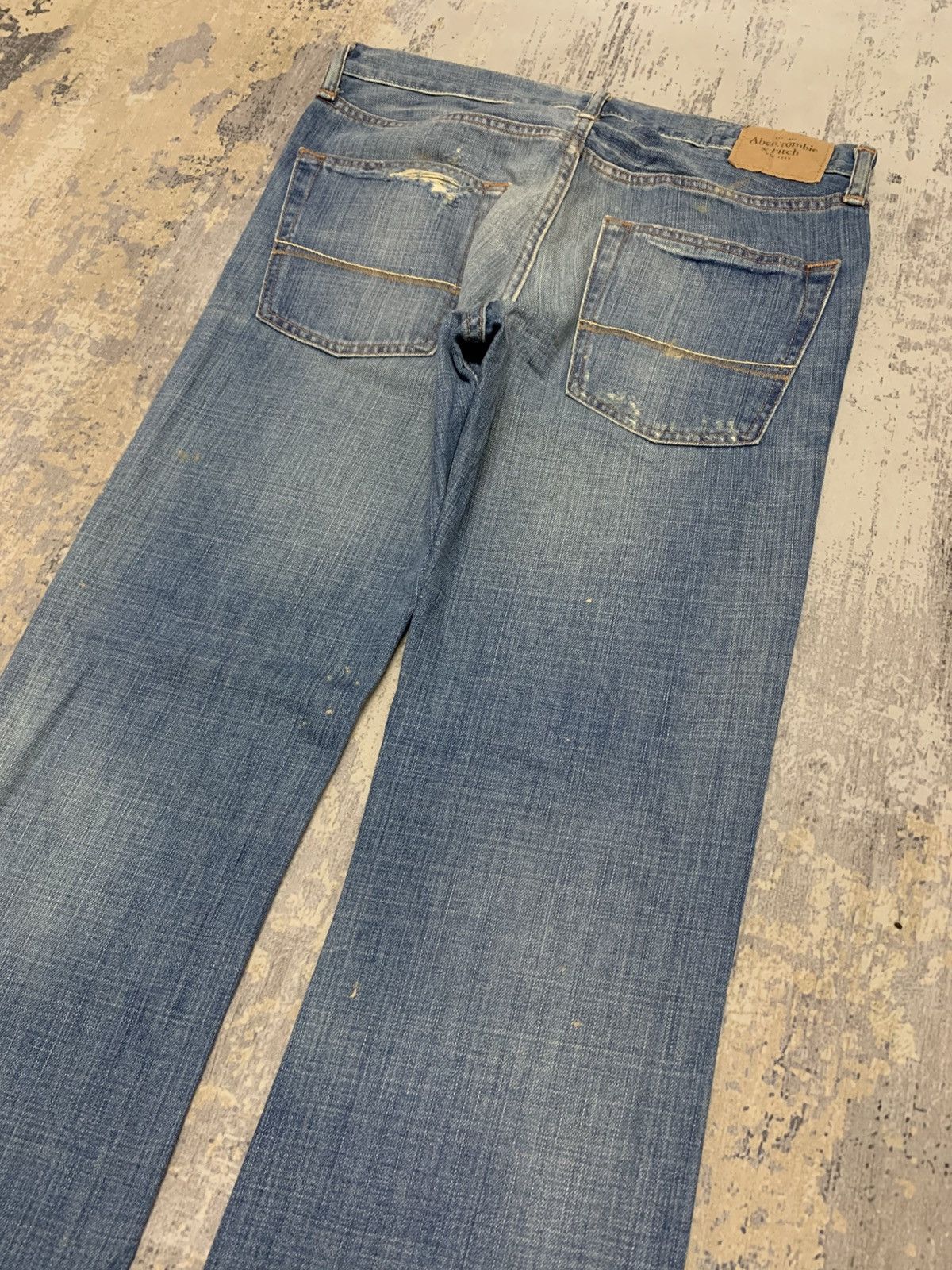 Abercrombie & Fitch Y2K Abercrombie Fitch Distressed Bootcut Flare Denim Jeans Size US 34 / EU 50 - 11 Thumbnail