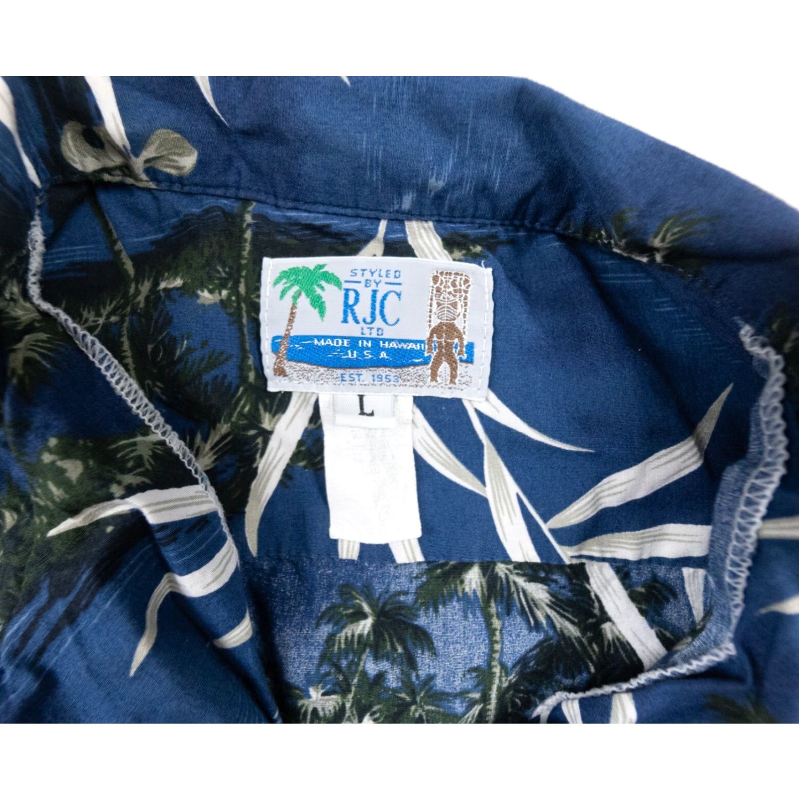 Vintage RJC Shirt Adult Large Blue Floral Hawaiian Button-Down Shirt Size US L / EU 52-54 / 3 - 3 Thumbnail