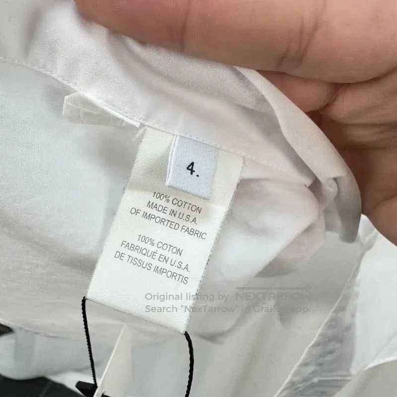 Thom Browne Thom Browne White Striped Long Sleeve Shirt . Size US XL / EU 56 / 4 - 7 Thumbnail
