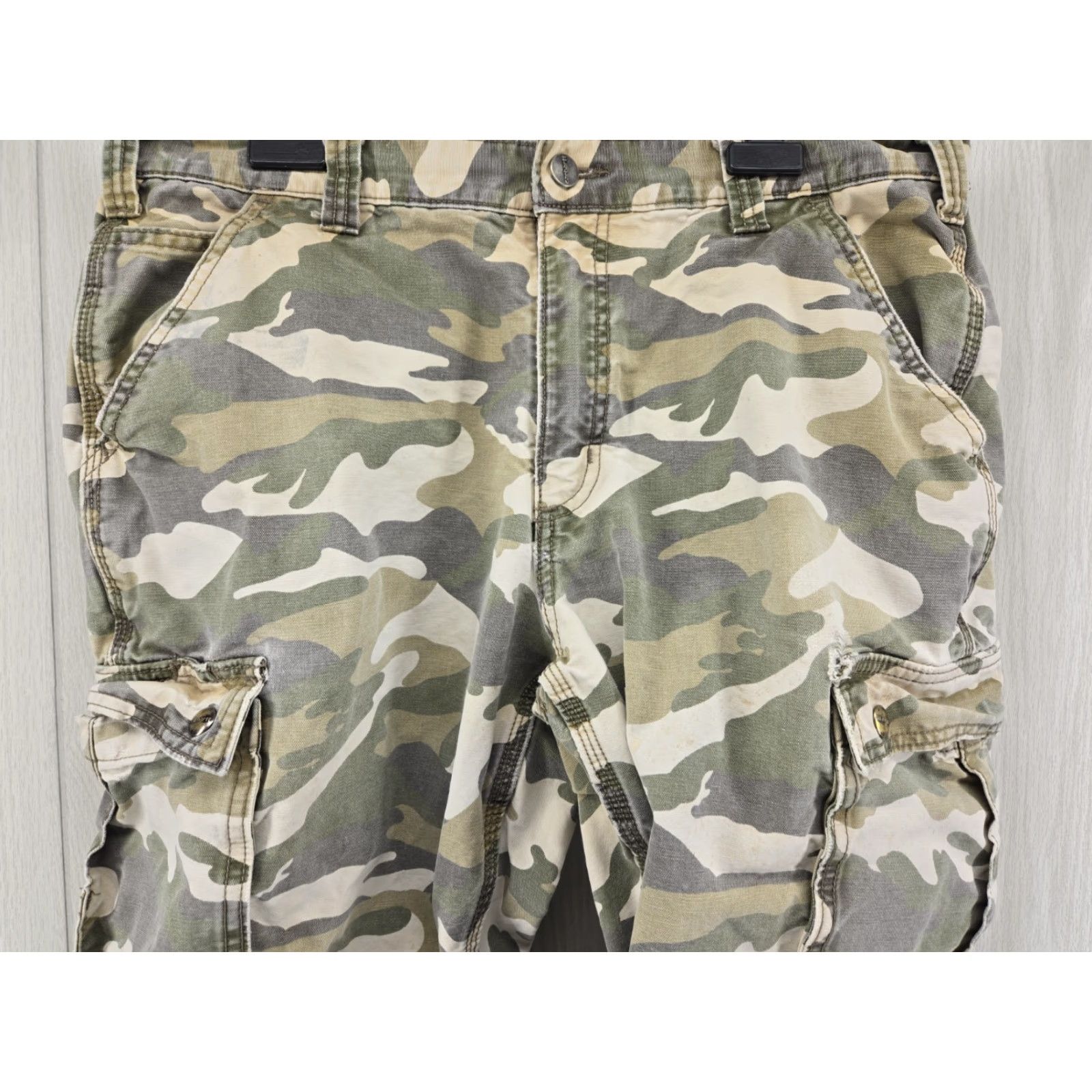 Carhartt VINTAGE Carhartt Camouflage Pants Mens 36x30 Relaxed Fit Cargo Pocket Cotton Canvas 9" Leg Opening 29" Inseam Mens Size US 35 - 3 Thumbnail
