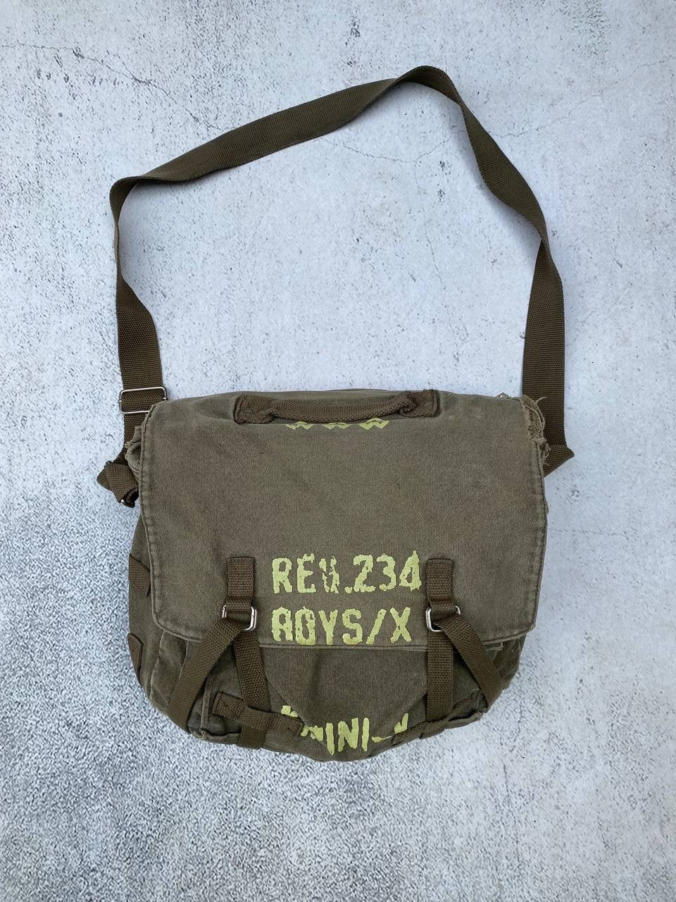 Japanese Brand Diesel Style Japanese distressed denim Sling Bag Size ONE SIZE - 1 Thumbnail