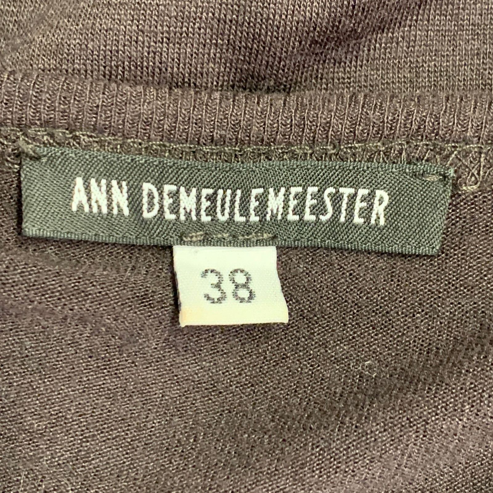 Ann Demeulemeester ANN DEMEULEMEESTER Size M Brown Jersey Scoop Neck Casual Top Size S / US 4 / IT 40 - 5 Thumbnail