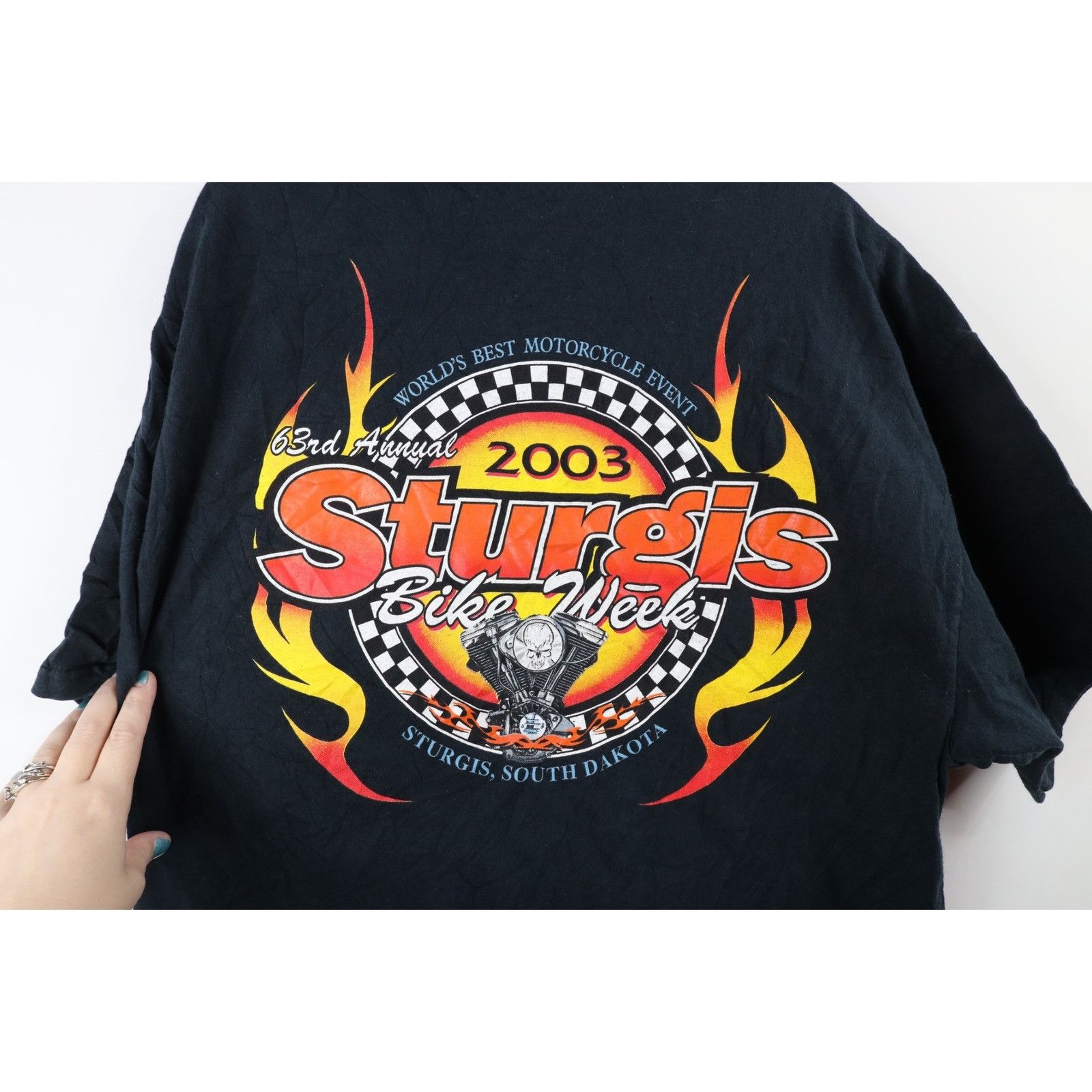 Vintage Vintage Y2K Streetwear Mens XL Faded 2003 Sturgis Bike Week Size US XL / EU 56 / 4 - 6 Thumbnail